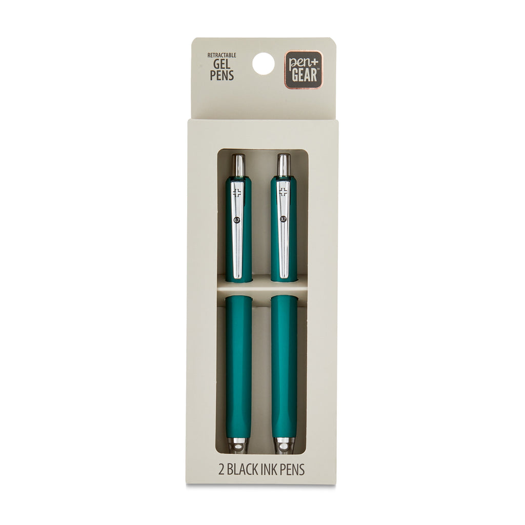 (2 pack) Pen+Gear Retractable Gel Pens, Black Ink, 2 Count 0.7MM