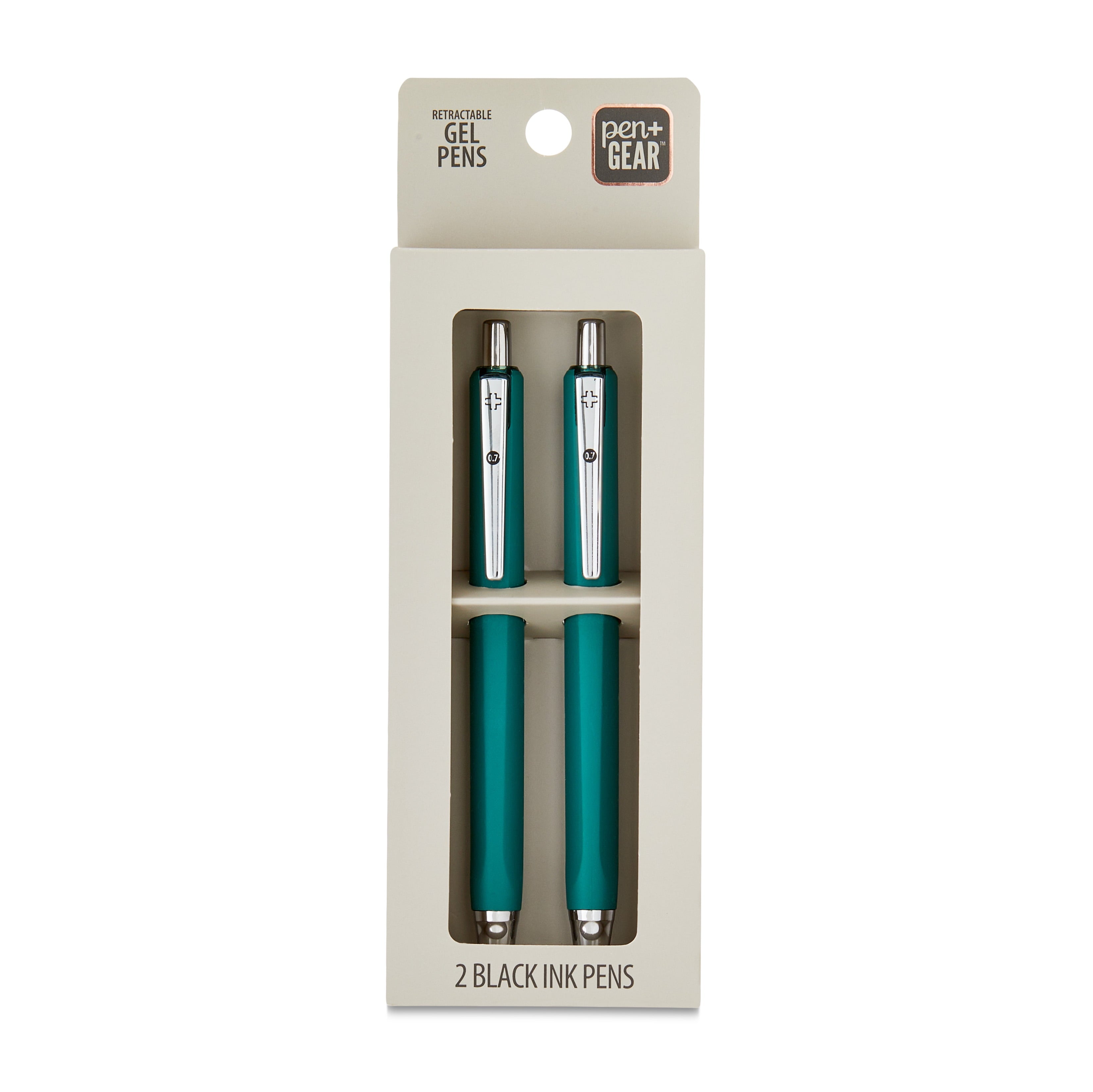 (2 pack) Pen+Gear Retractable Gel Pens, Black Ink, 2 Count 0.7MM