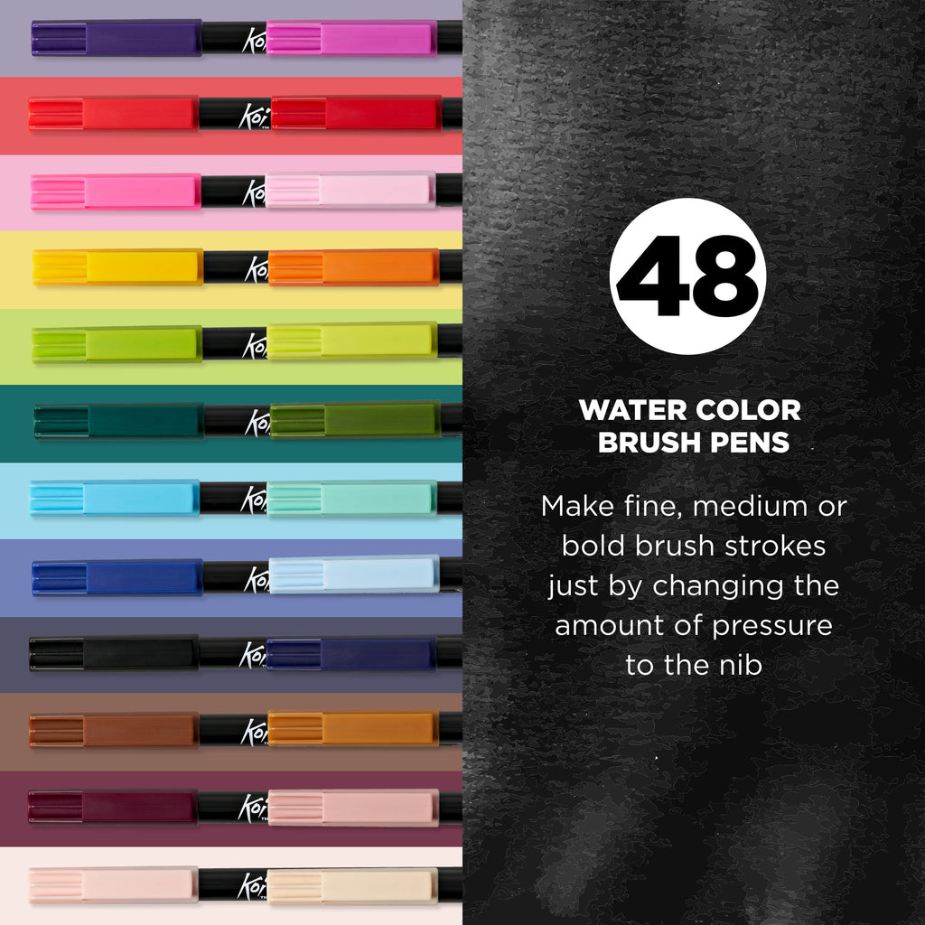 Sakura Koi Coloring Brush Pen Set, 48-Colors