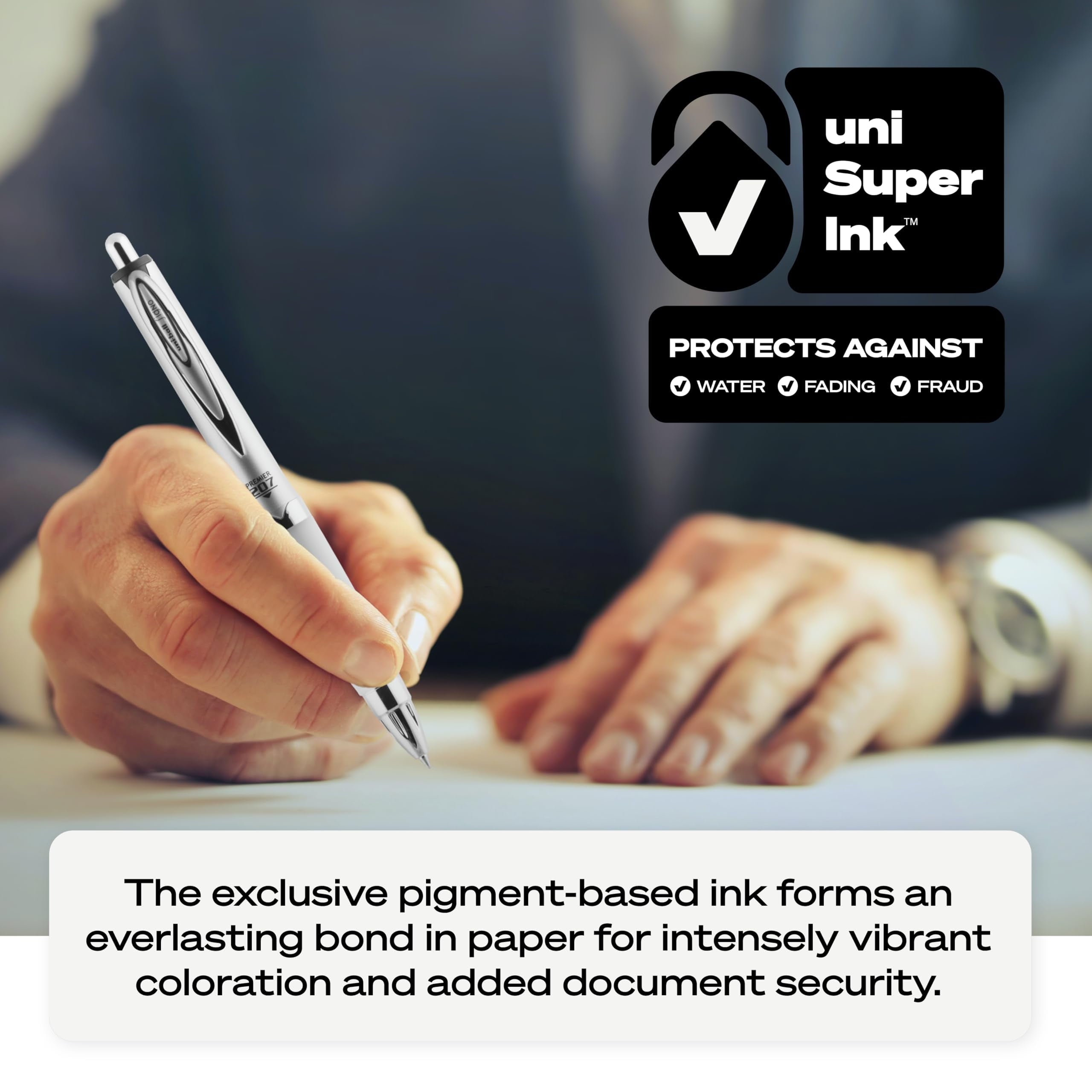 Signo Uni-Ball Premier Retractable Gel Roller Ball Pen, Black 1 ea