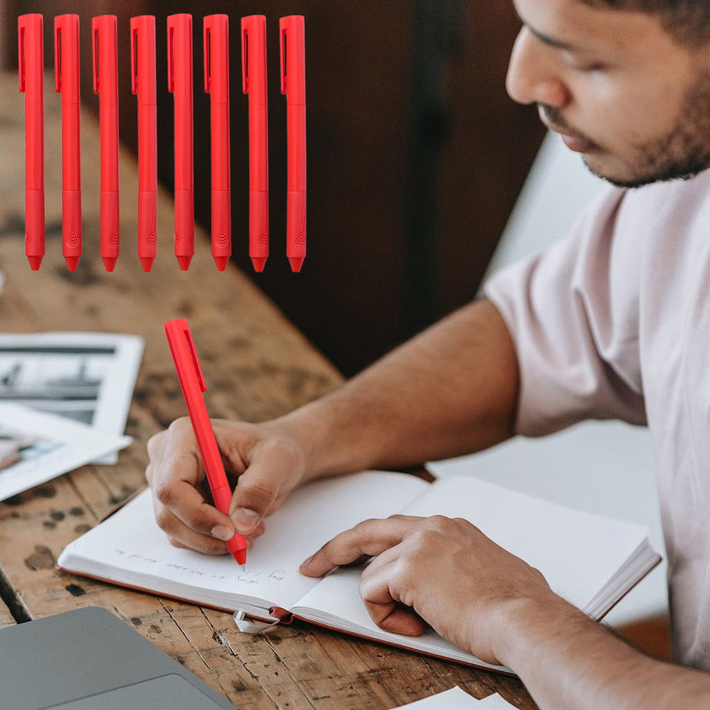 WKSCLPAI Premium Revolving Retractable Gel Pens,8Pcs Anti-fall Red Ink Pens,0.5 mm Fine Point Pens for Journaling Office Exam Student Pen Business Signature