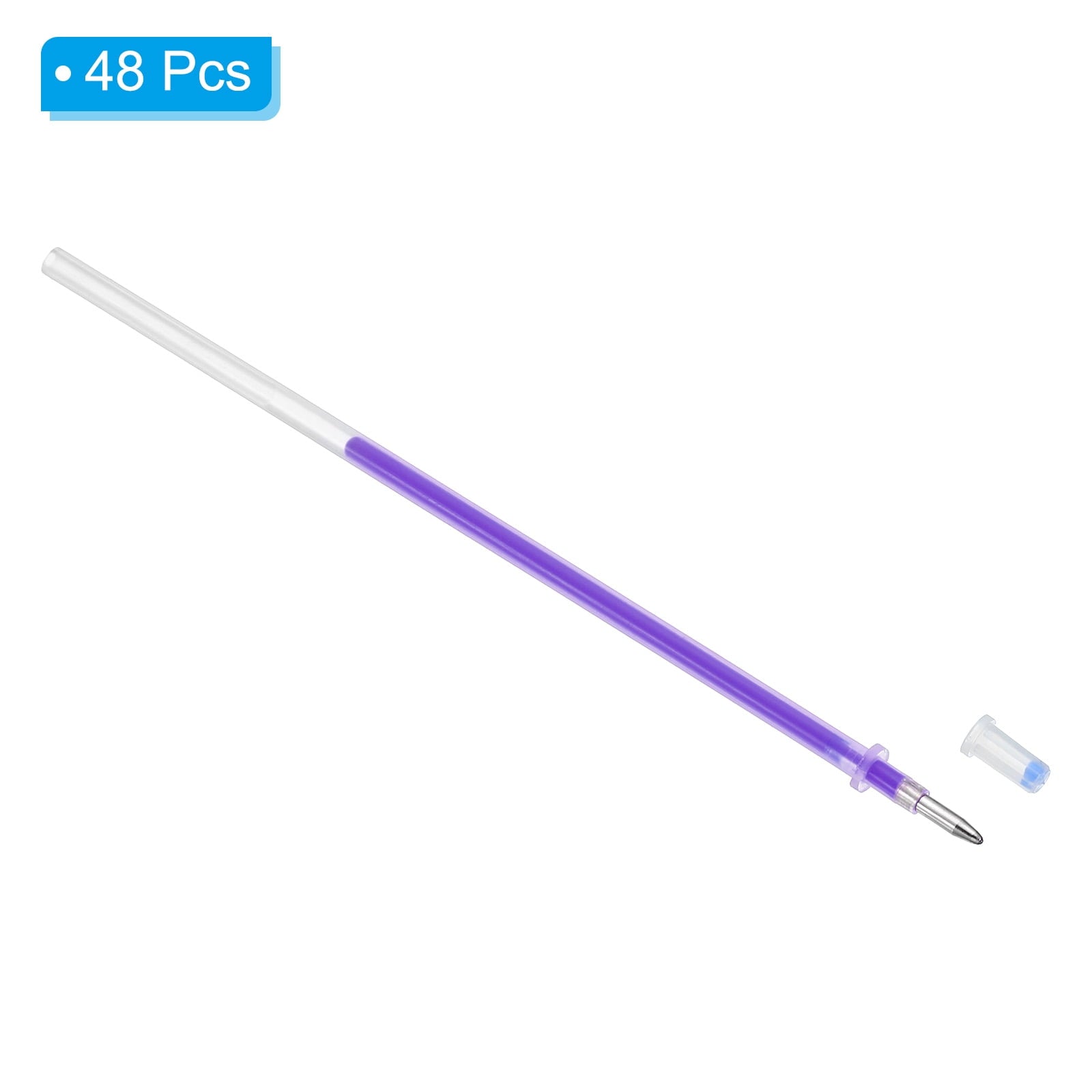 Uxcell 1mm Gel Pens Refills, 48 Pack  Fluorescence Metallic Ink Bold Point for Adults Coloring Books  , Purple