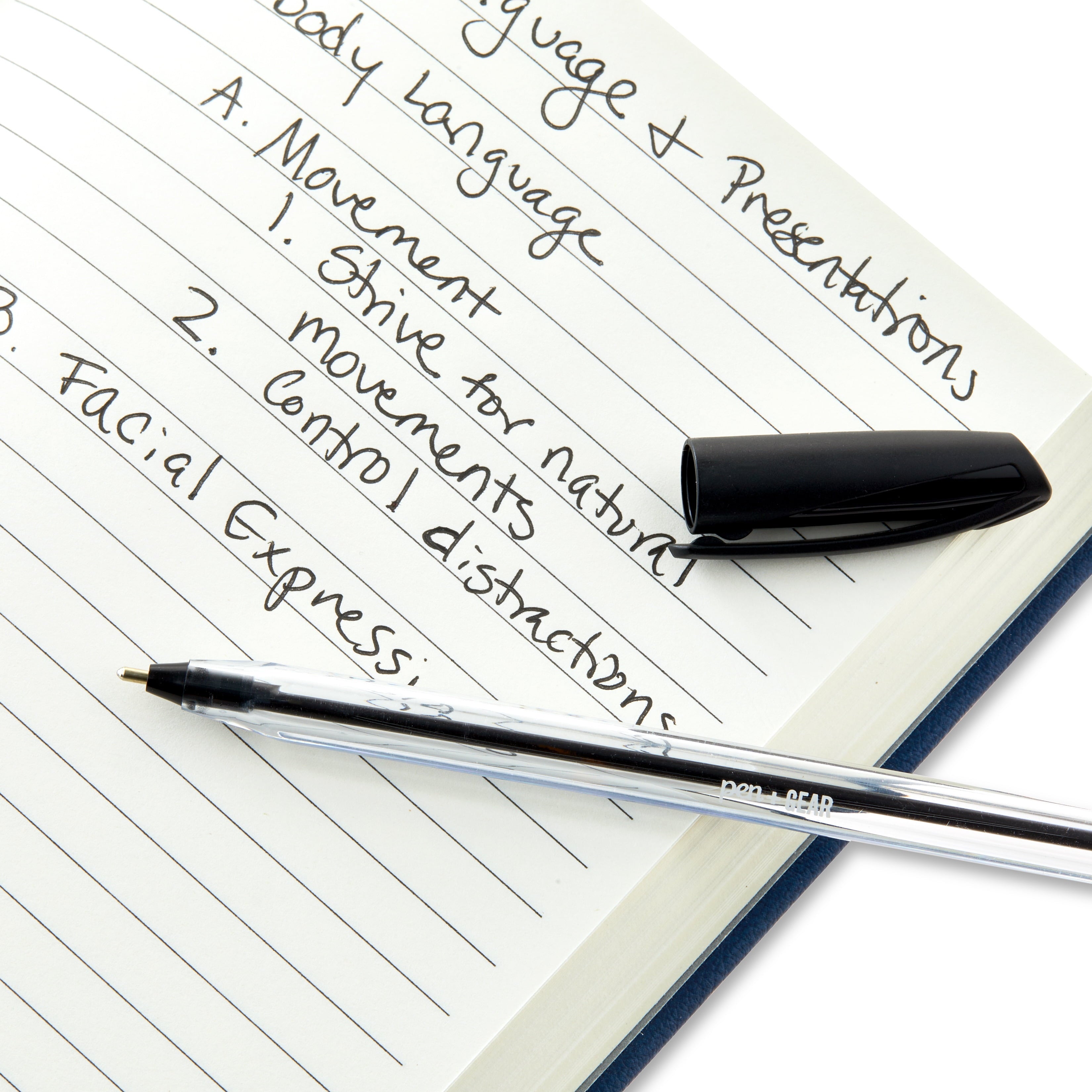 Pen+Gear Stick Ballpoint Pens, 1.0mm, Black Ink, 60 Count