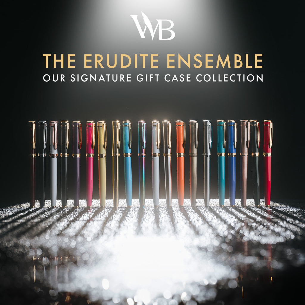 Wordsworth & Black Fountain Pen Set, 18K Gilded Fine Nib, Includes 24 Pack Ink Cartridges, Ink Refill Converter & Gift Box, Gold Finish, Calligraphy, [Silver Gold], Perfect for Men & Women