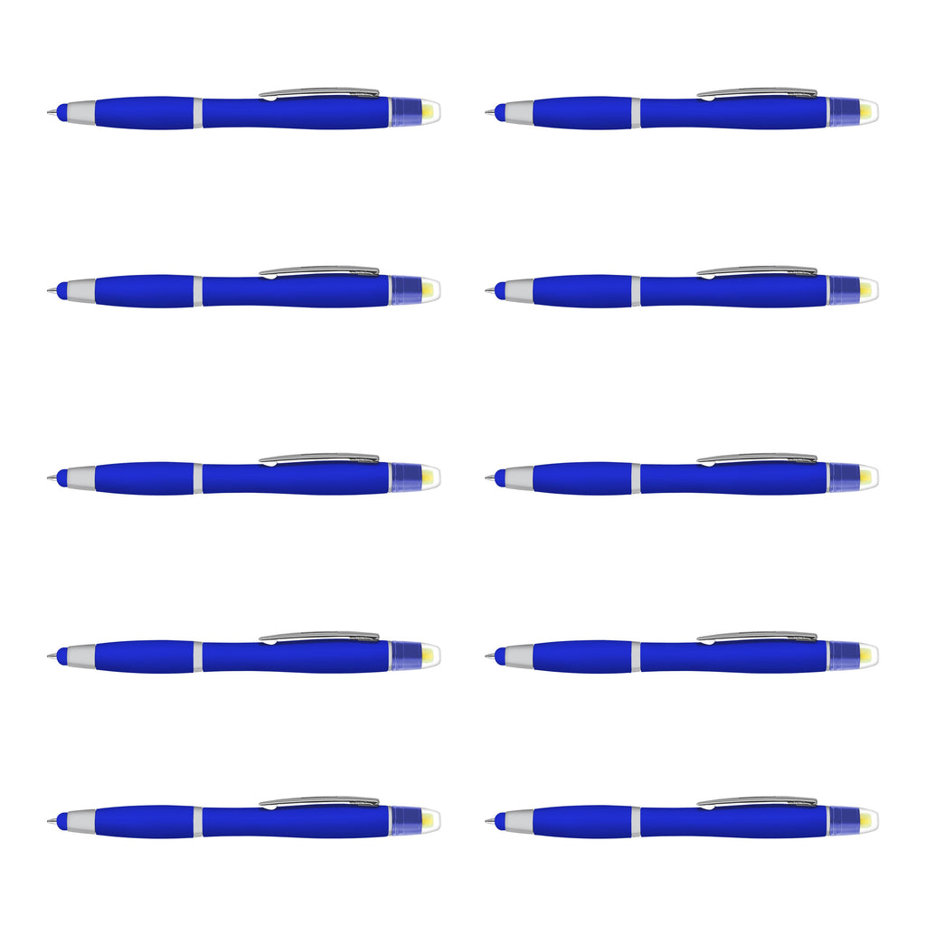 10 Maitland Gel Highlighter Stylus Pens Pack - Ballpoint, Black Ink - Blue