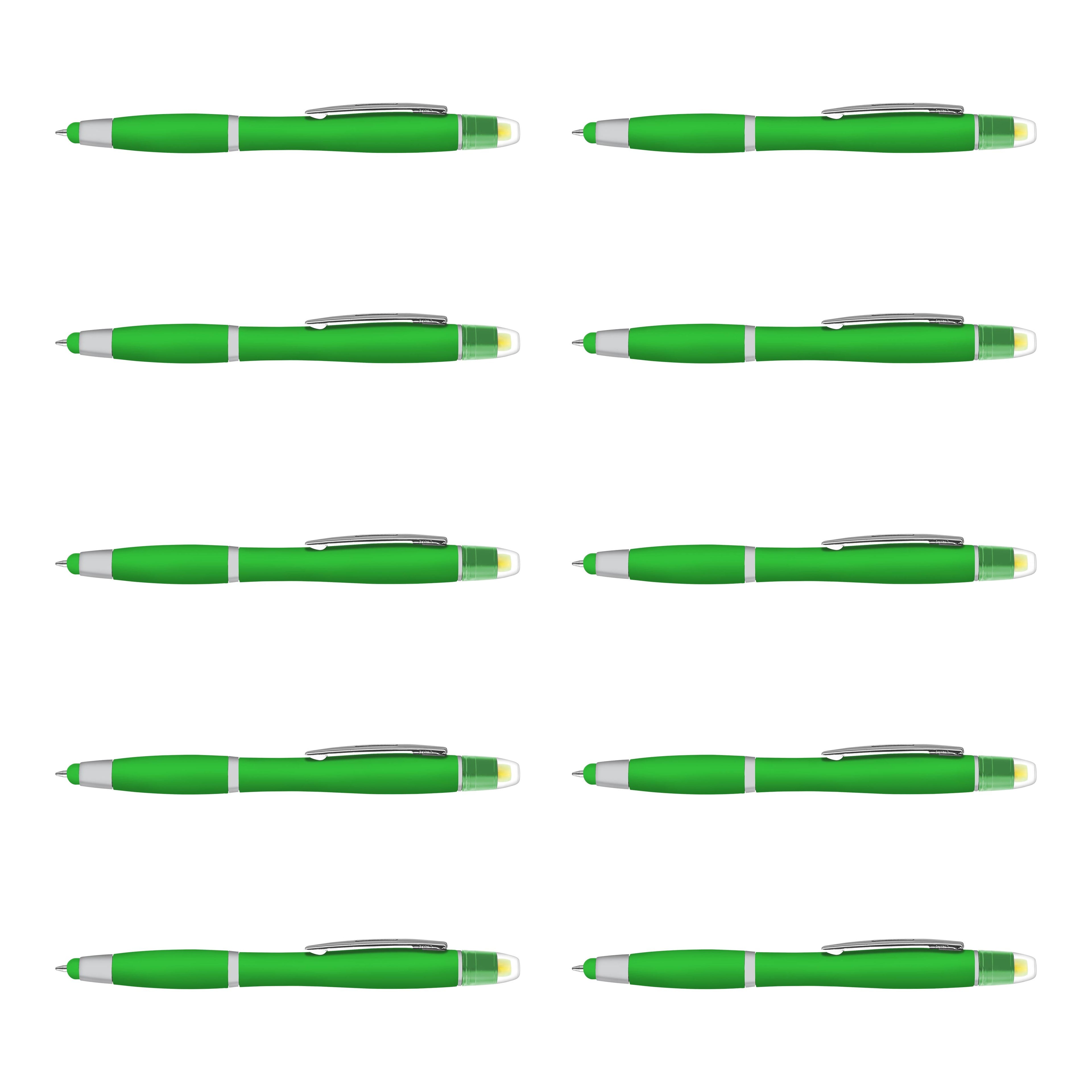10 Maitland Gel Highlighter Stylus Pens Pack - Ballpoint, Black Ink - Blue