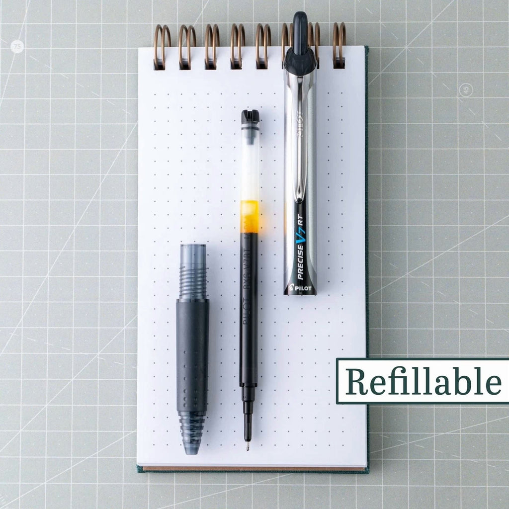 Fyna -Pilot Precise V7 Rt Retractable Rolling Ball Pens, Fine Point, Black Ink, 6 Pack