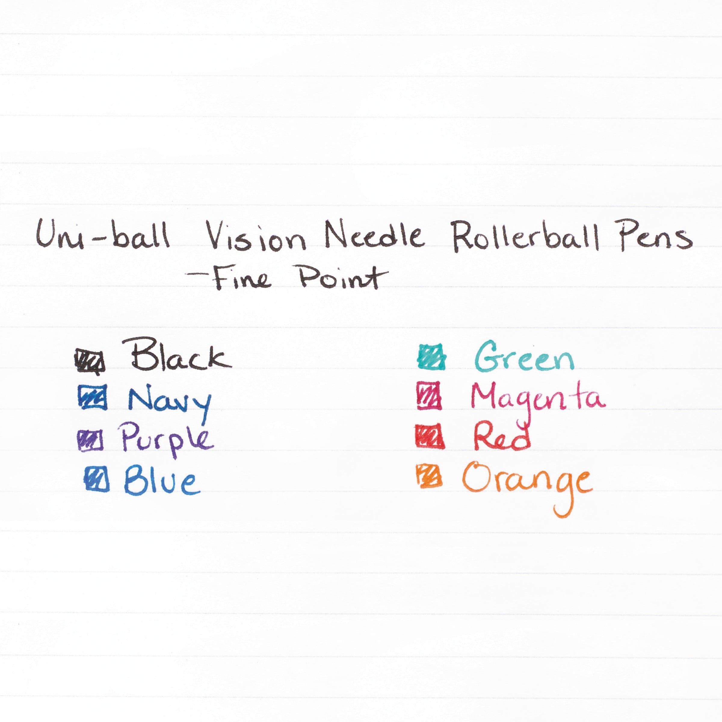 uni-ball® Vision™ Needle Liquid Ink Rollerball Pens, Fine Point, 0.7 mm, Gray Barrel, Black Ink, Pack Of 12