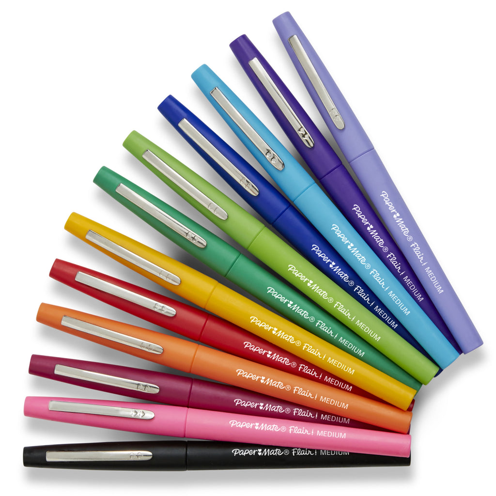 Paper Mate Flair Felt Tip Pen Set, 0.7mm, 12 Count