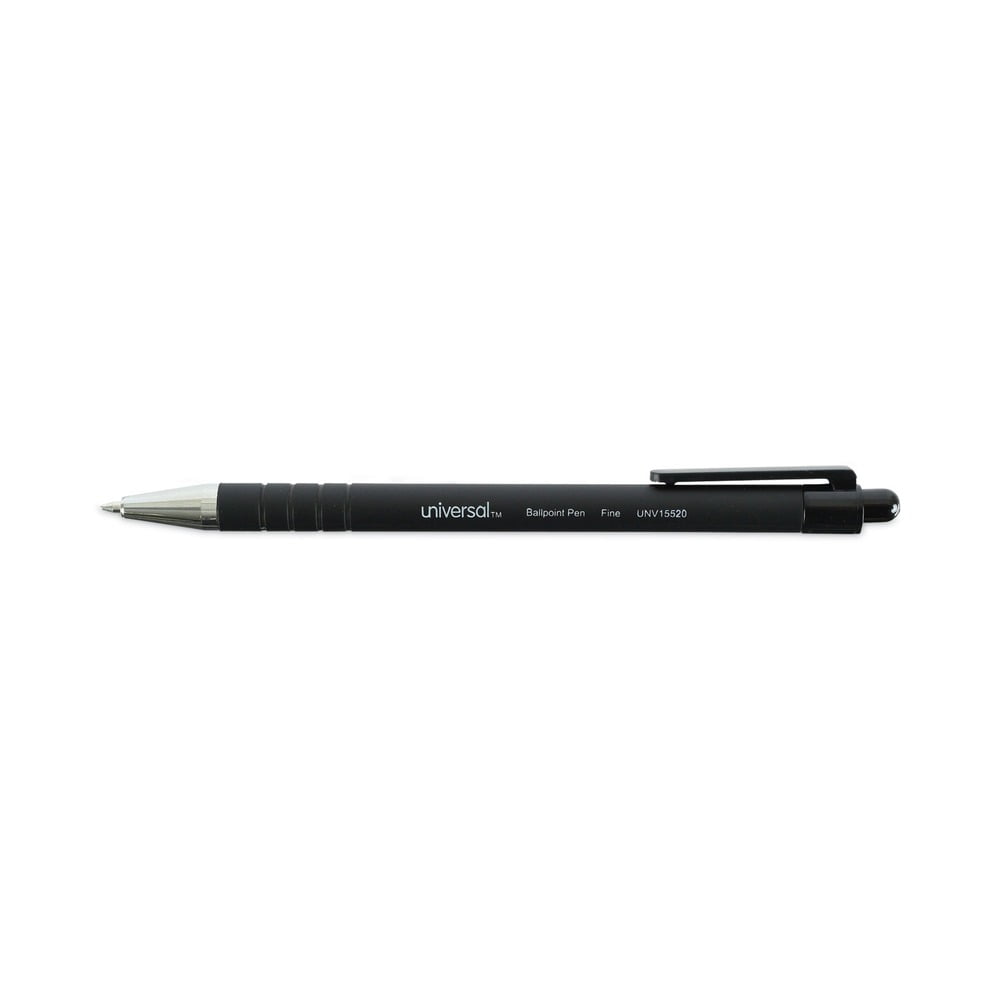 Universal UNV15520 0.7 mm Fine Retractable Ballpoint Pen - Black (1 Dozen)