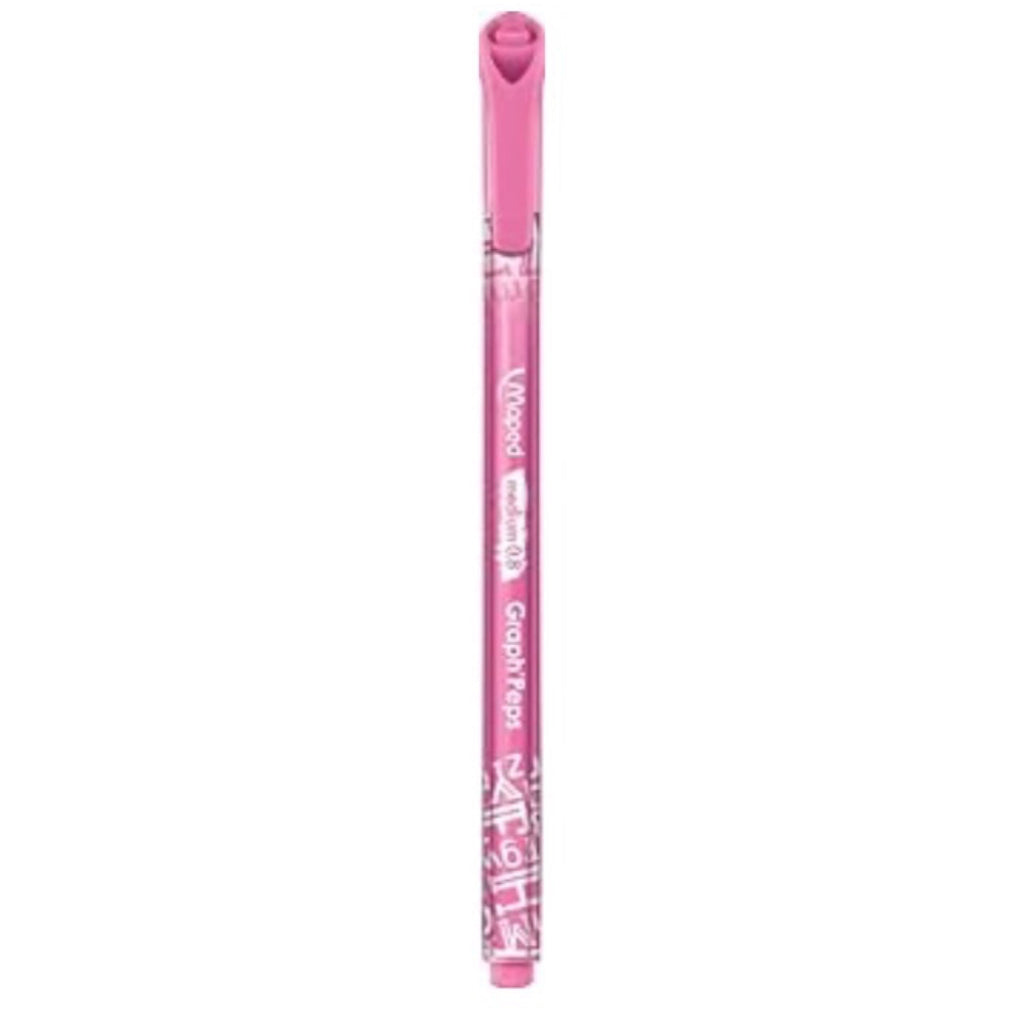 Maped Graph'Peps Medium Tip Triangular Felt Pens in Reusable Case - 12 Colors, Multi-Color