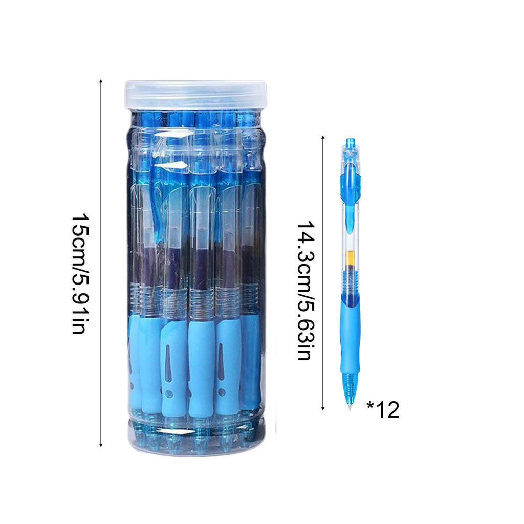 LanSuare 12 Pack Ballpoint Pen , 0.5mm Fine Point Retractable, No Smear Ink for Journaling, Office Classroom Home Writing Supplies