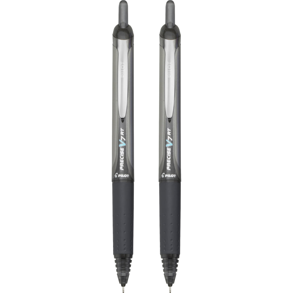 Pilot Precise V7 Retractable Rolling Ball Pens, Fine Point, 0.7mm, Black Ink, 2 Pack