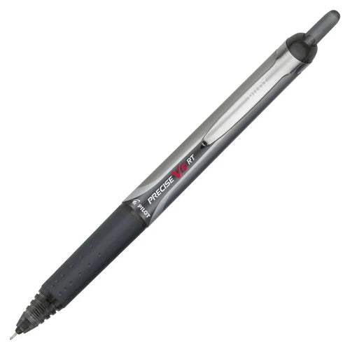 26062 Pilot Precise V5 Rt Rollingball Pen, Ex Fine 0.5Mm, Black, Pack Of 6