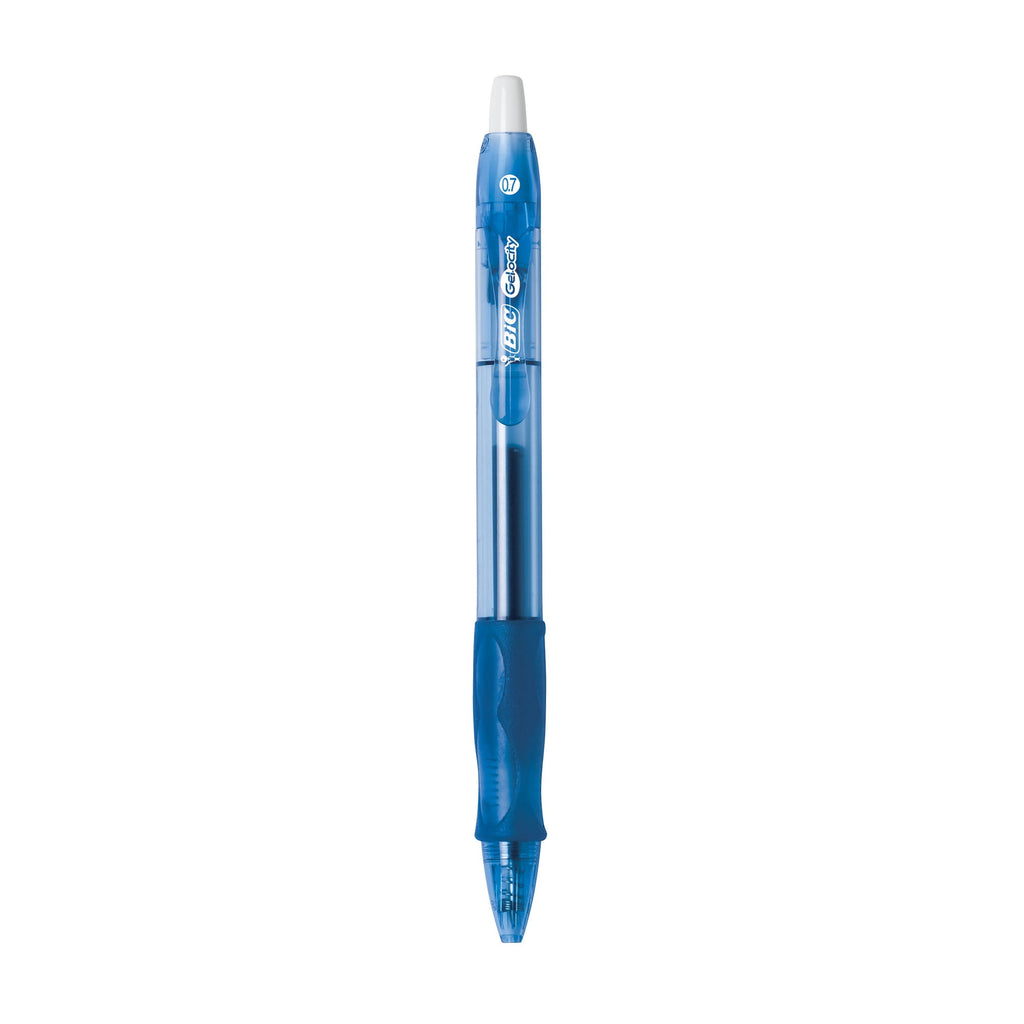 BIC Gelocity Original Retractable Gel Pens, Medium Point (0.7 mm), Blue, 2-Count