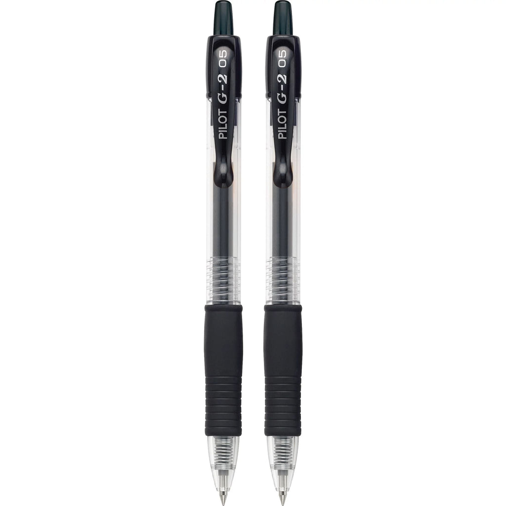 Pilot G2 Retractable Gel Pens, Extra Fine, Black, 2 Count