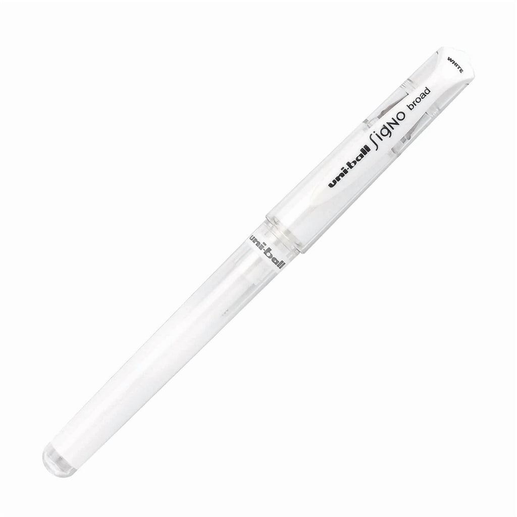 Crisp - 64538 Uni-Ball Signo Gel Impact Rollerball Pen, Broad 1.0Mm, White, Pack Of 5