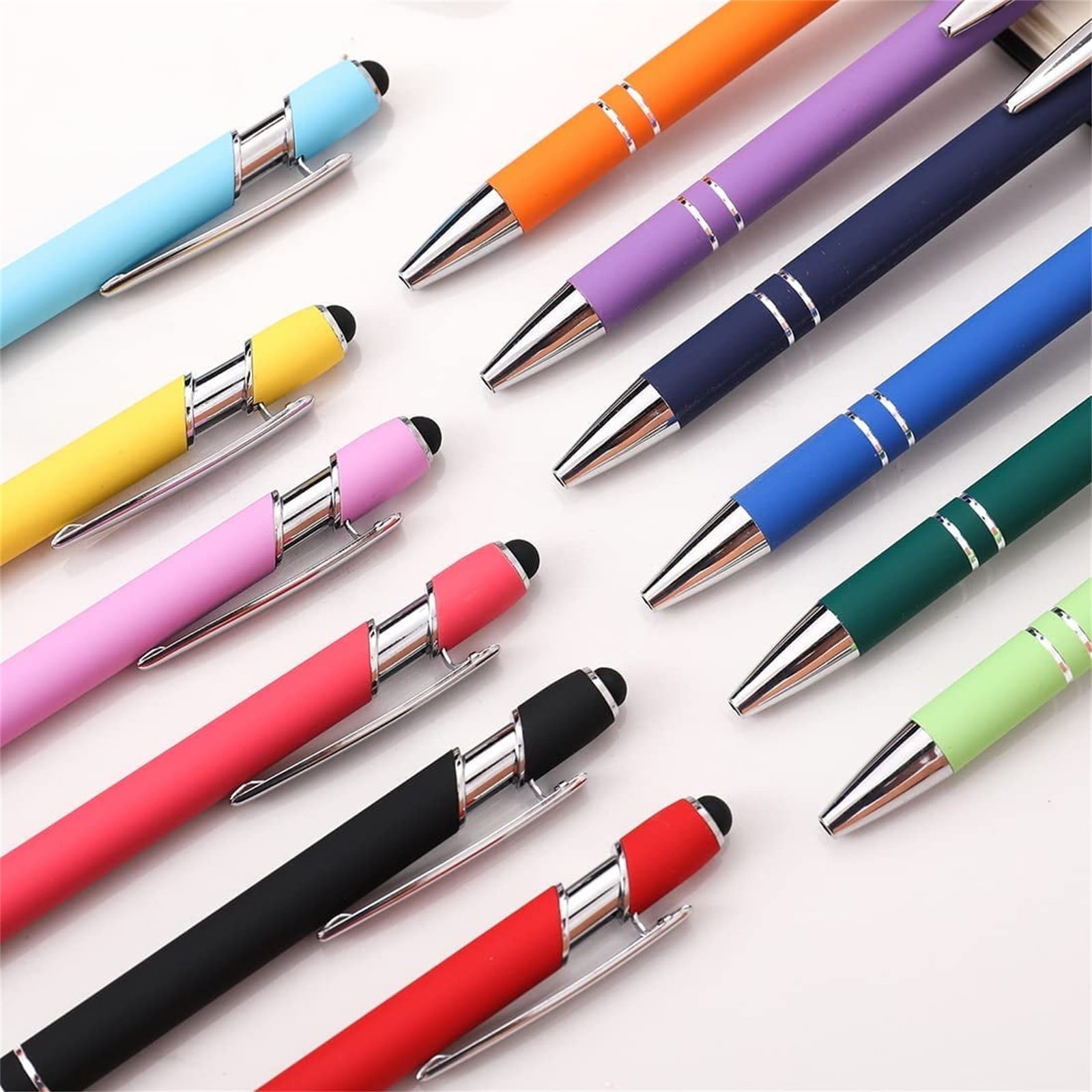 LKWLPD Gel Ink Pens 12 Pack Ballpoint Pen with Stylus Tip 1.0 Mm Smooth Writing Pens Metal Stylus Pens for Screens 1Ml