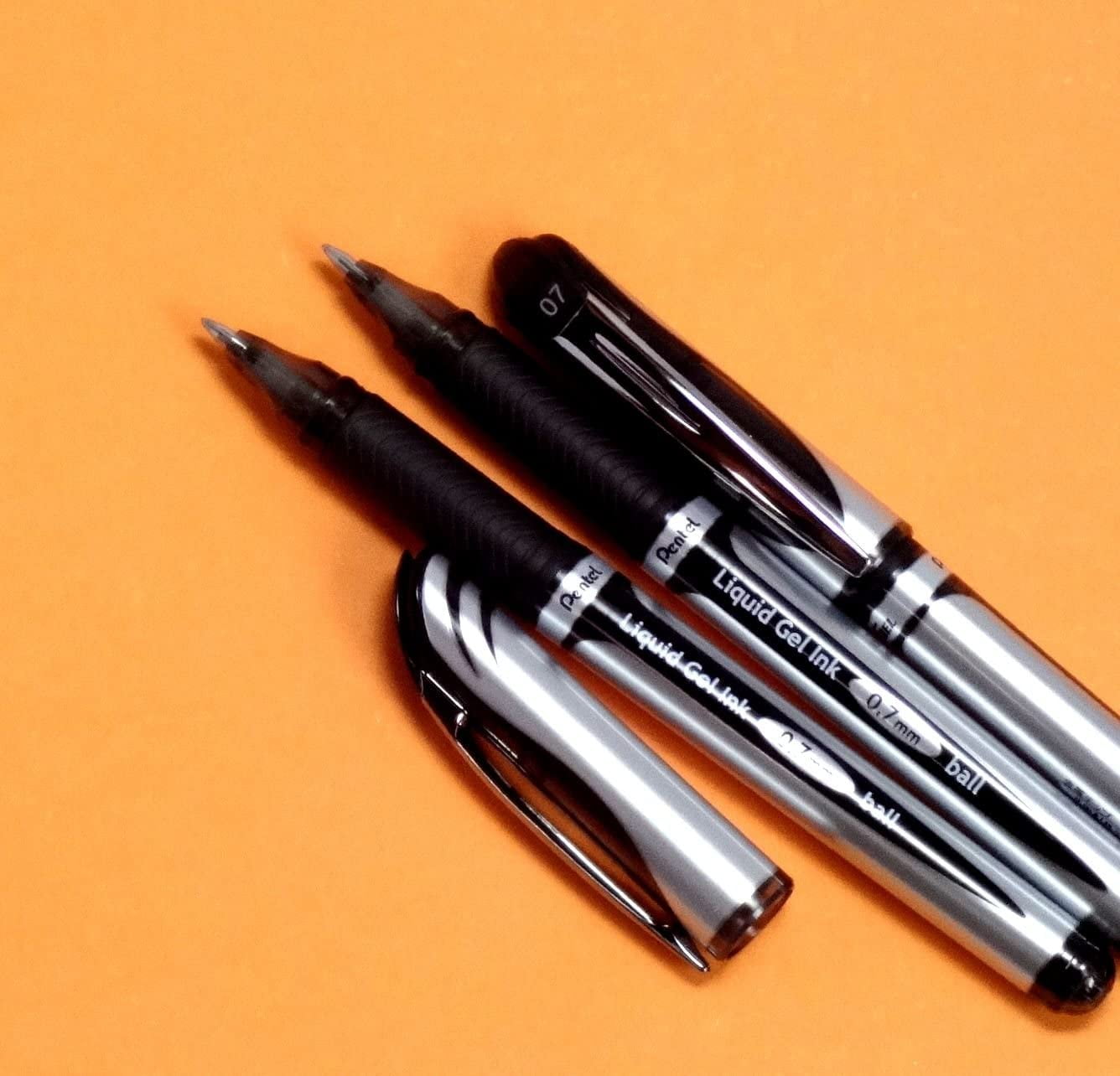 Pentel EnerGel Liquid Gel Ballpoint Pen, 0.7mm Metal Tip, Black Ink (BL57-A) , 3 pens per Pack (Japan Import) [Komainu-Dou Original Package]