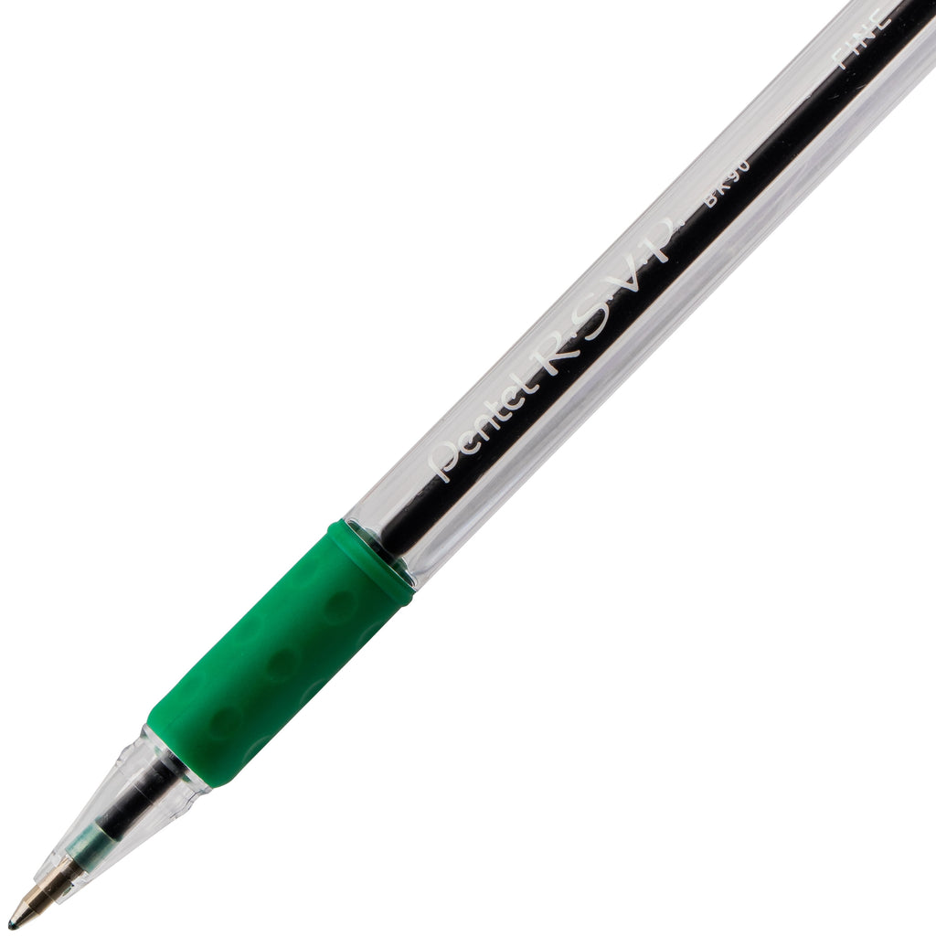 Pentel RSVP Ballpoint Pen, (0.7mm) Fine Line, Green Ink