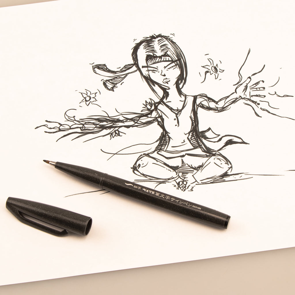 Pentel Sign Pen, Brush-Tip, Black