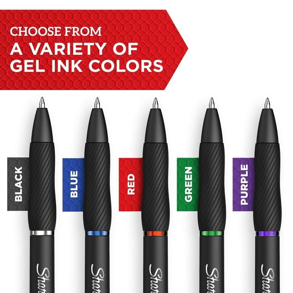Sharpie S-Gel Pen, Retractable, Medium 0.7mm, Black Ink, 2 Count