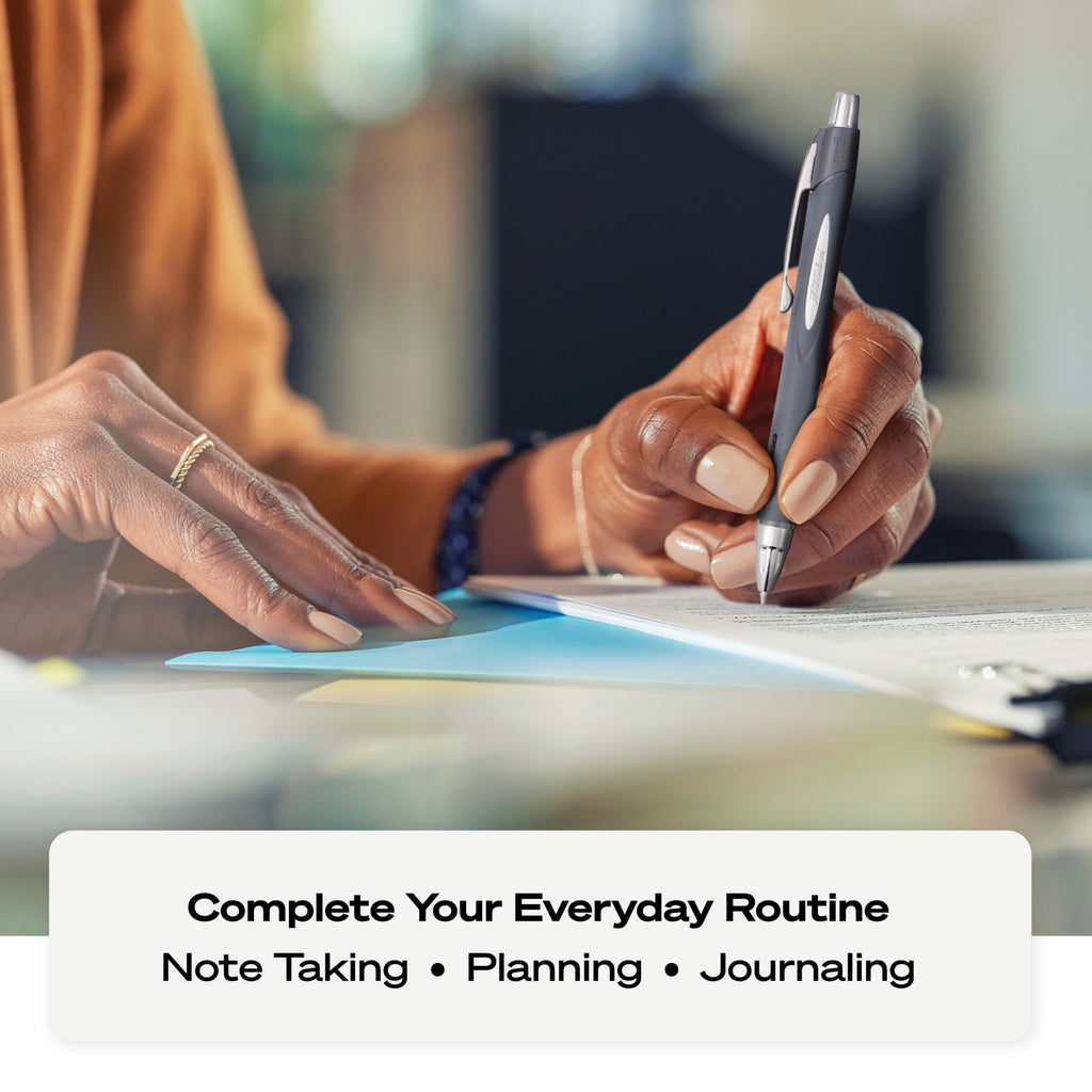 uniball Jetstream Retractable Ballpoint Pens, Fine Point (0.7mm), Black Ink, 4 Count