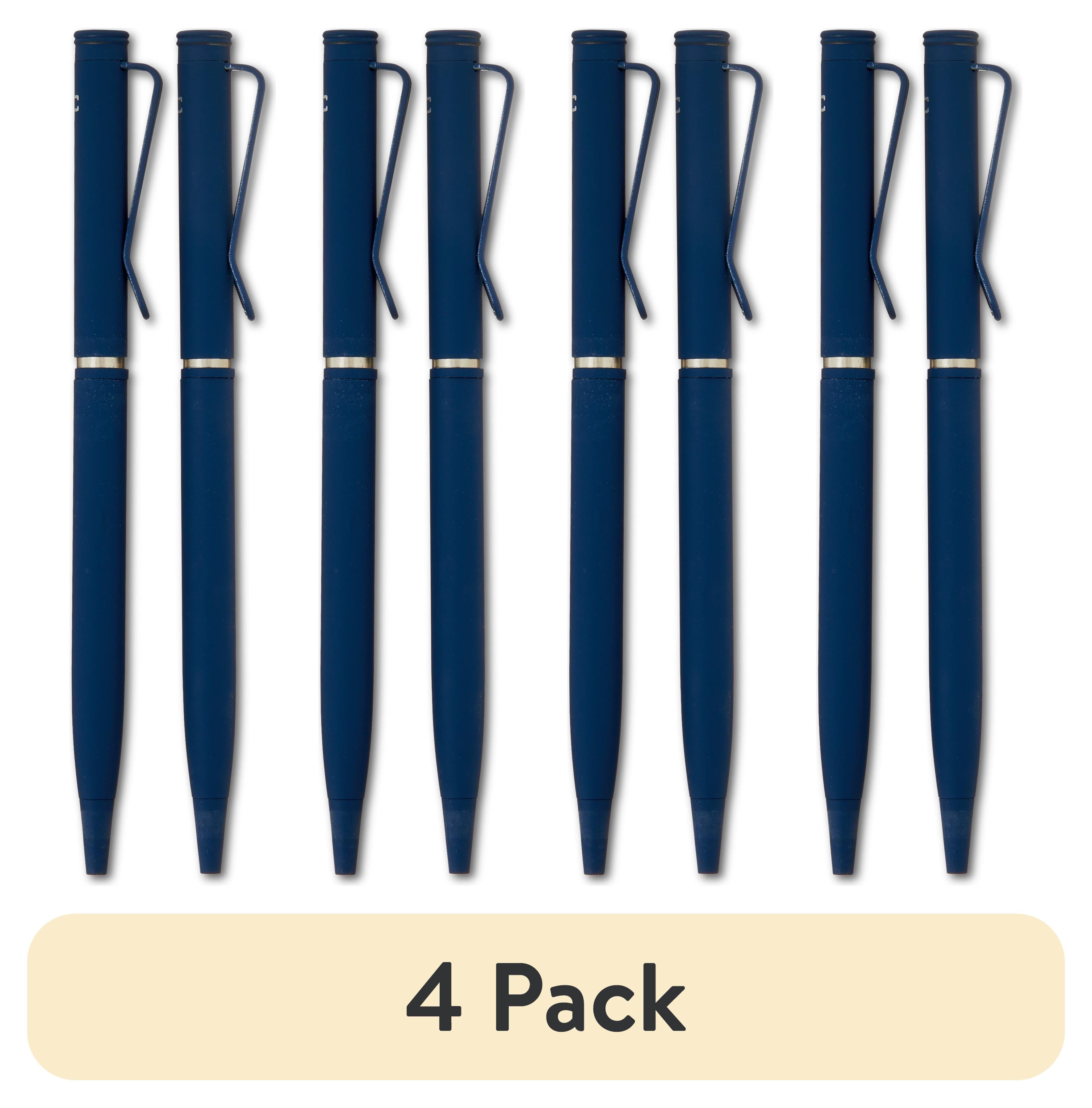 (4 pack) Pen+Gear Twist Ballpoint Hybrid Ink Pens, 1.0mm, Medium Point,  Blue Ink, 2 Count