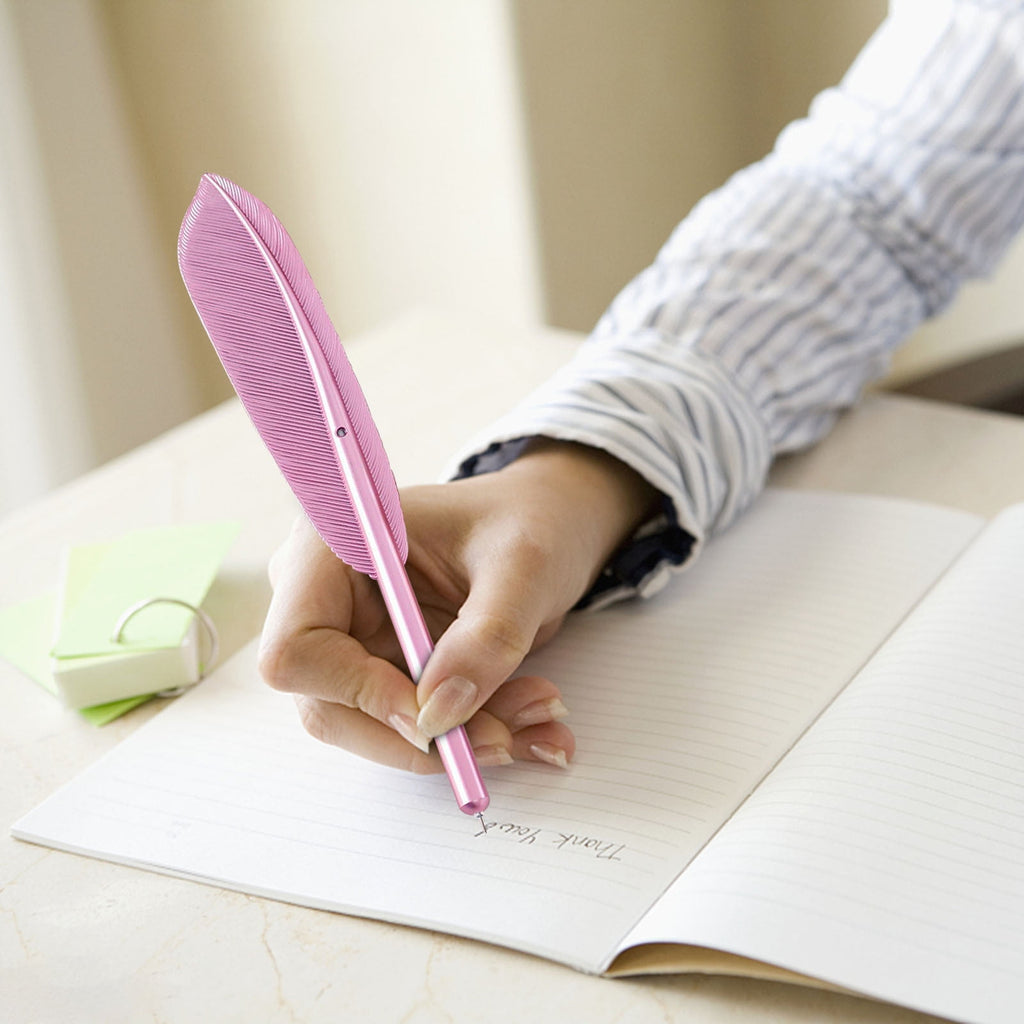 RXIRUCGD Pen, Ballpoint Pen Black 8 Pen Writing Pens, Black Pen Color Retro Feather Pen, Model Testing Pen Gift Black Pen Ballpoint Pen (1ml),Pink