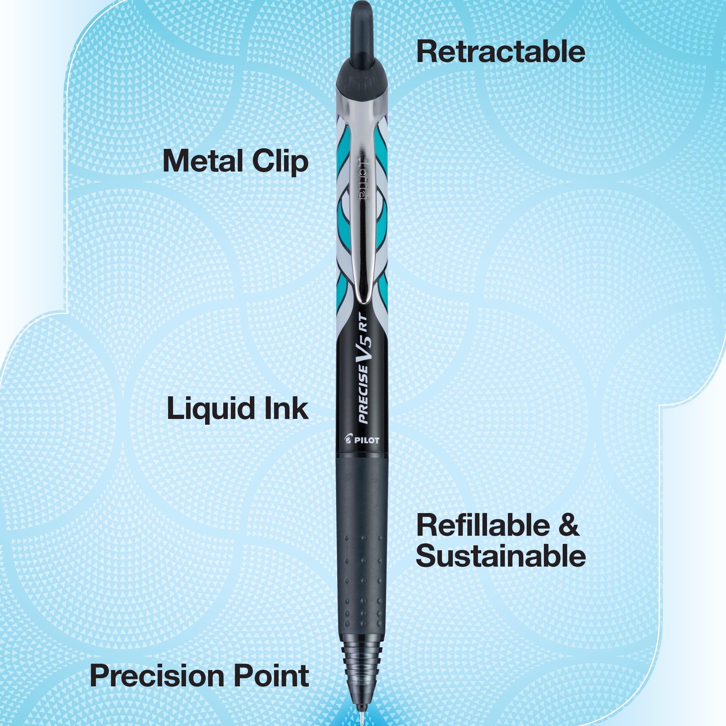 Pilot Precise V5 Retractable Rolling Ball Pens, Extra Fine Point , 0.5 mm, Assorted Ink, 4 Pack