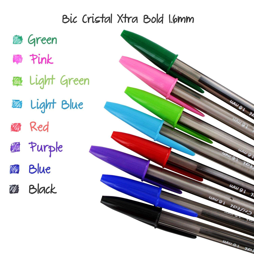 Cristal Xtra Bold Fashion Bold Point (1.6mm), Assorted, 8 Count