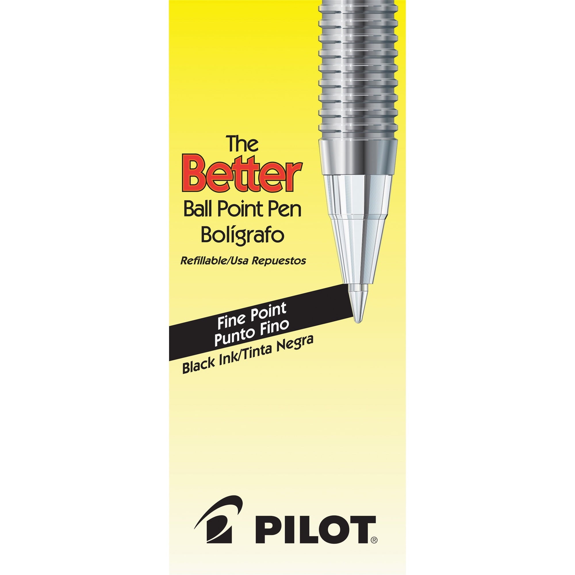 Pilot Better Ball Point Pen - Fine, Black, Box of 12