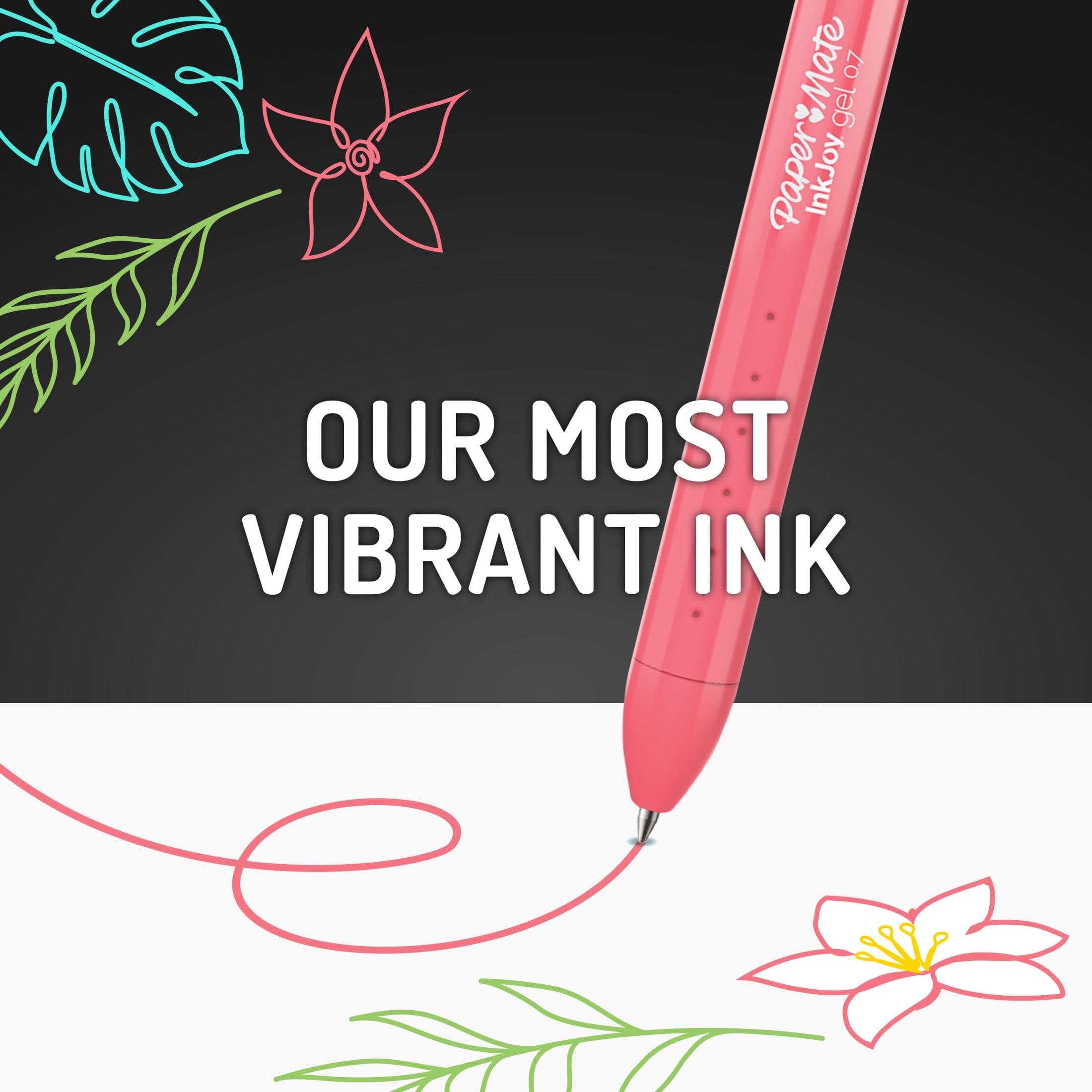 Paper Mate InkJoy Bright Pens, Gel Pens, Medium Point (0.7mm), Retractable, Assorted Brighter Ink, 3 Count