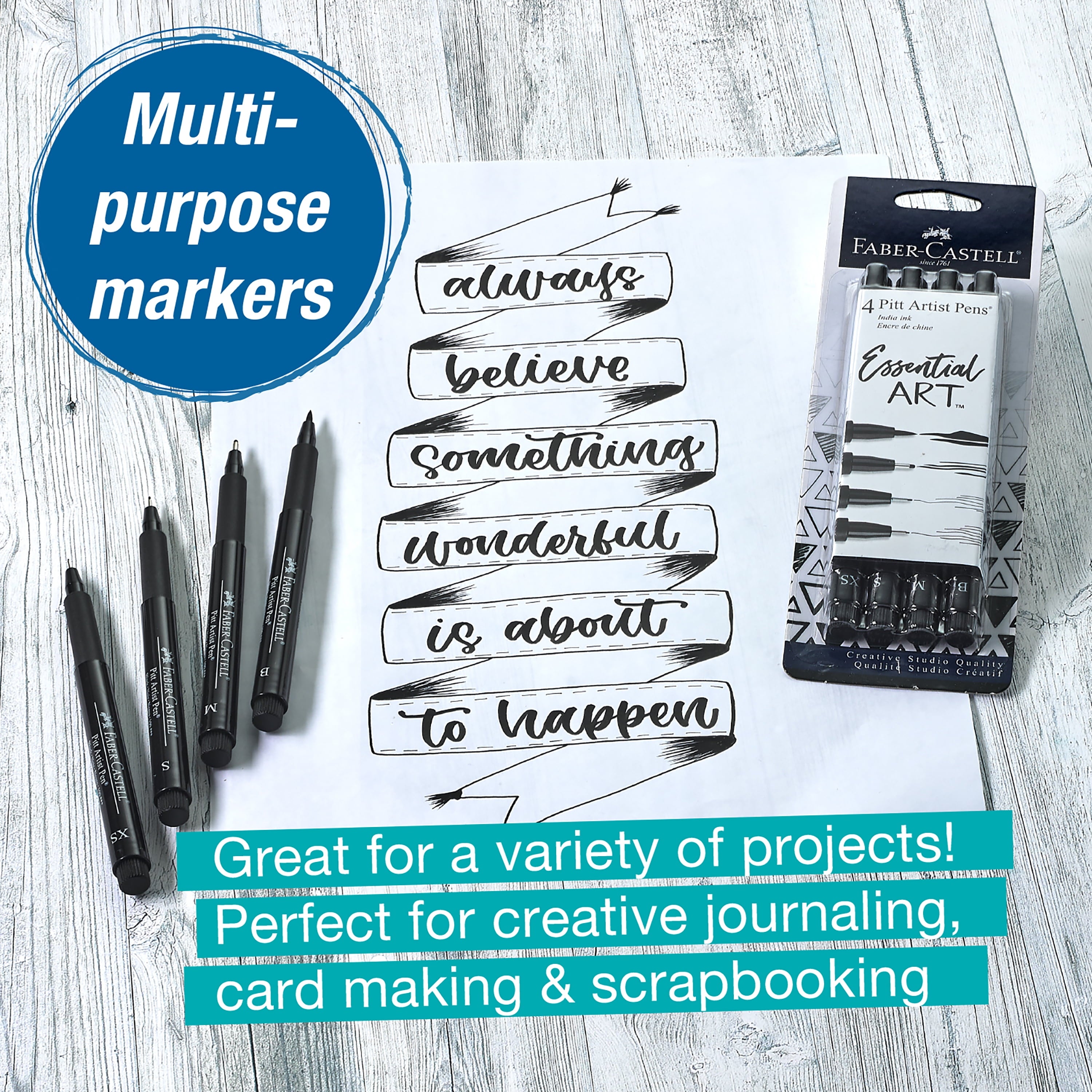 Faber-Castell Essential Pitt® Artist Pens - Black- Beginner for Adults