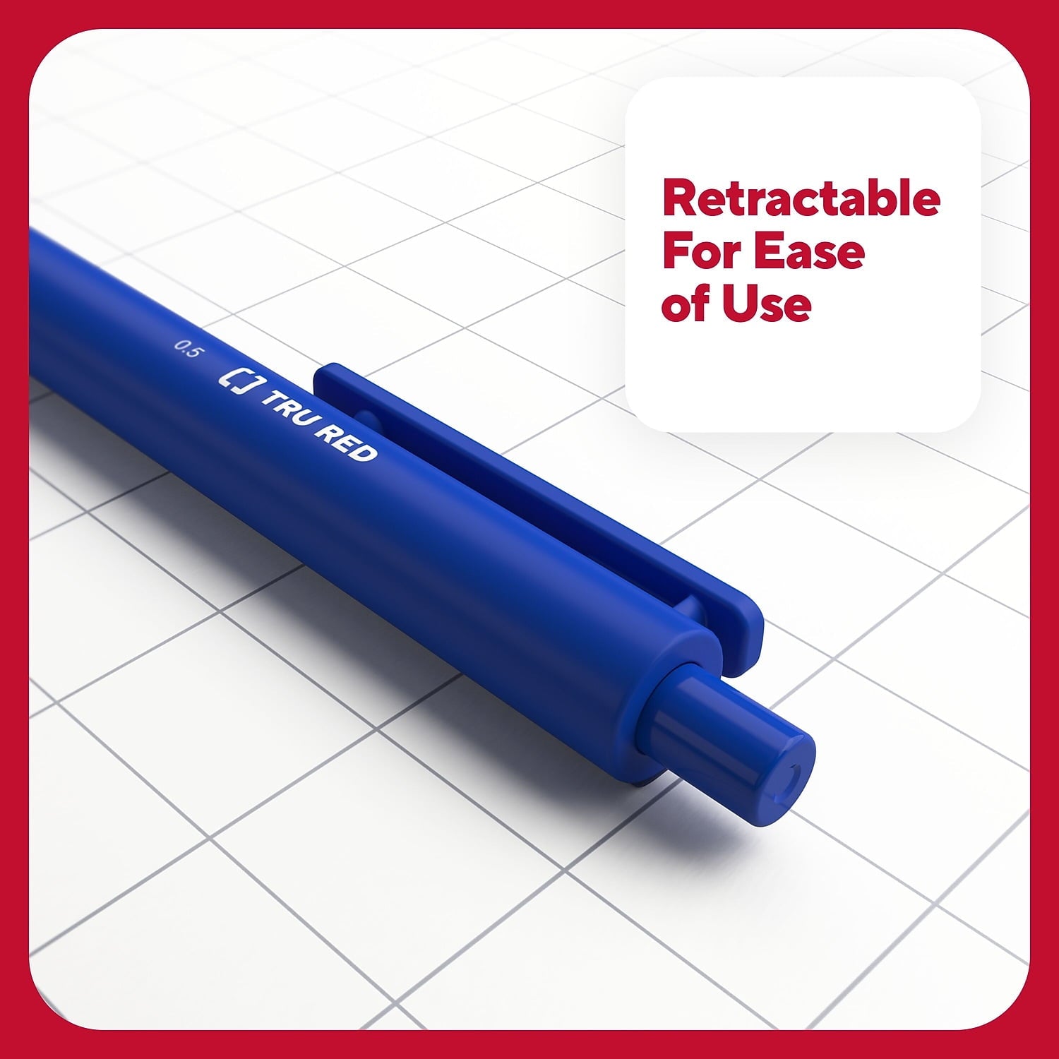 TRU RED Retractable Quick Dry Gel Pens Fine Point 0.5mm Blue DZ TR54490