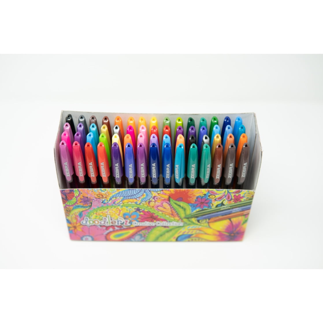 Zebra Doodlerz Gel Stick Pens, Bold Point 1.0mm, Assorted Colors, 60-Count