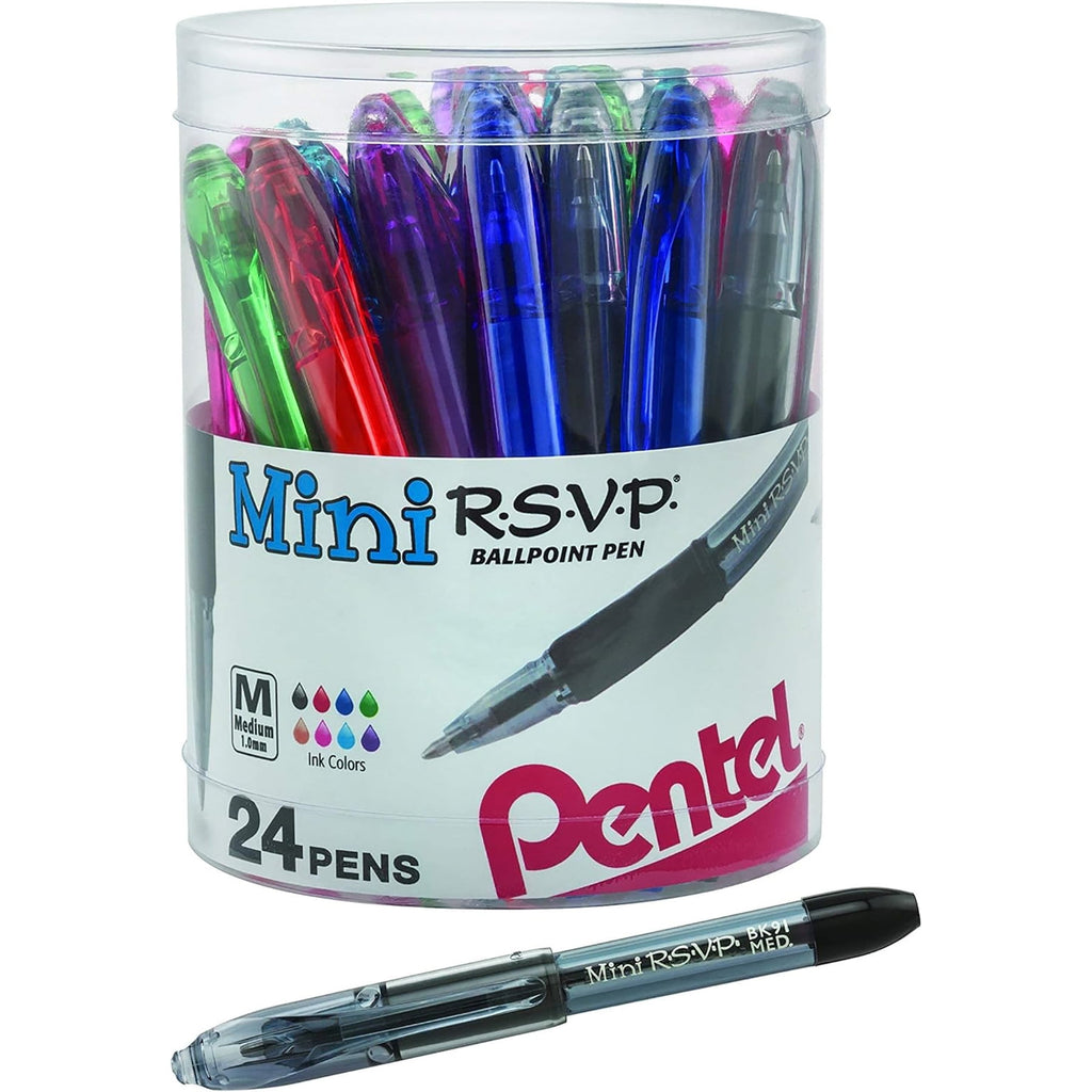 Pentel R.S.V.P. Mini Ballpoint Pens, 24-pack