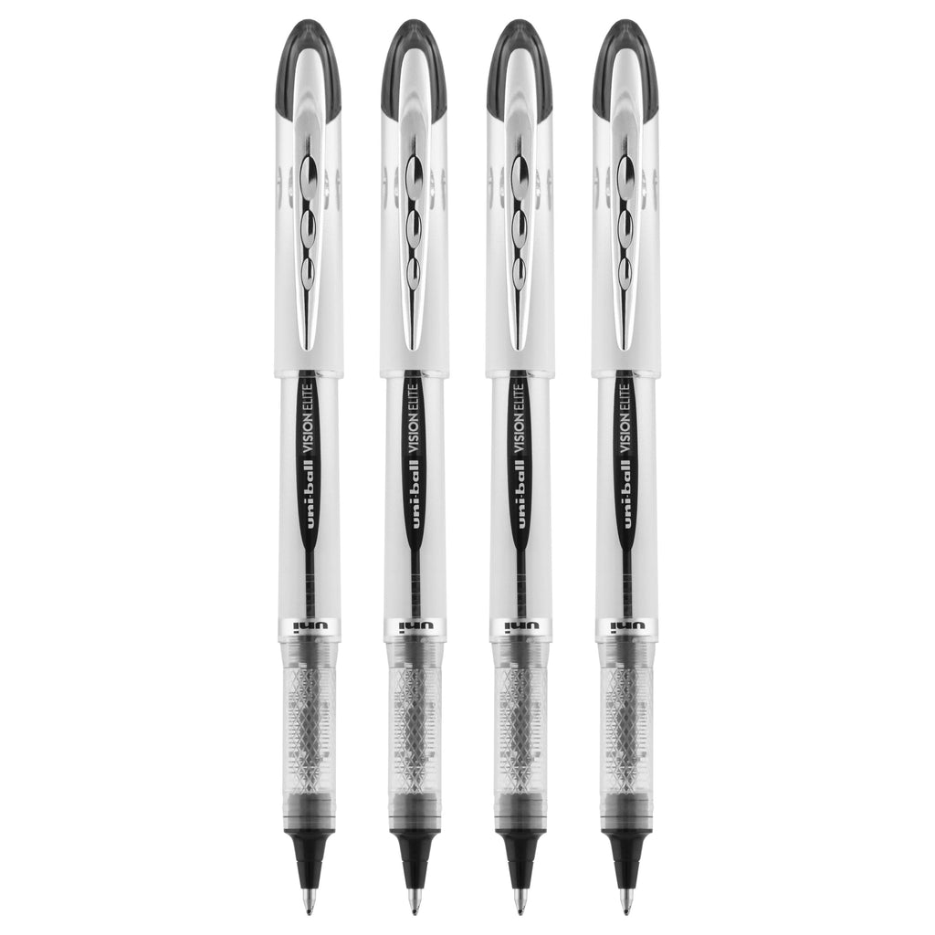 uniball Vision Elite Rollerball Pens, Bold Point (0.8mm), Black, 4ct