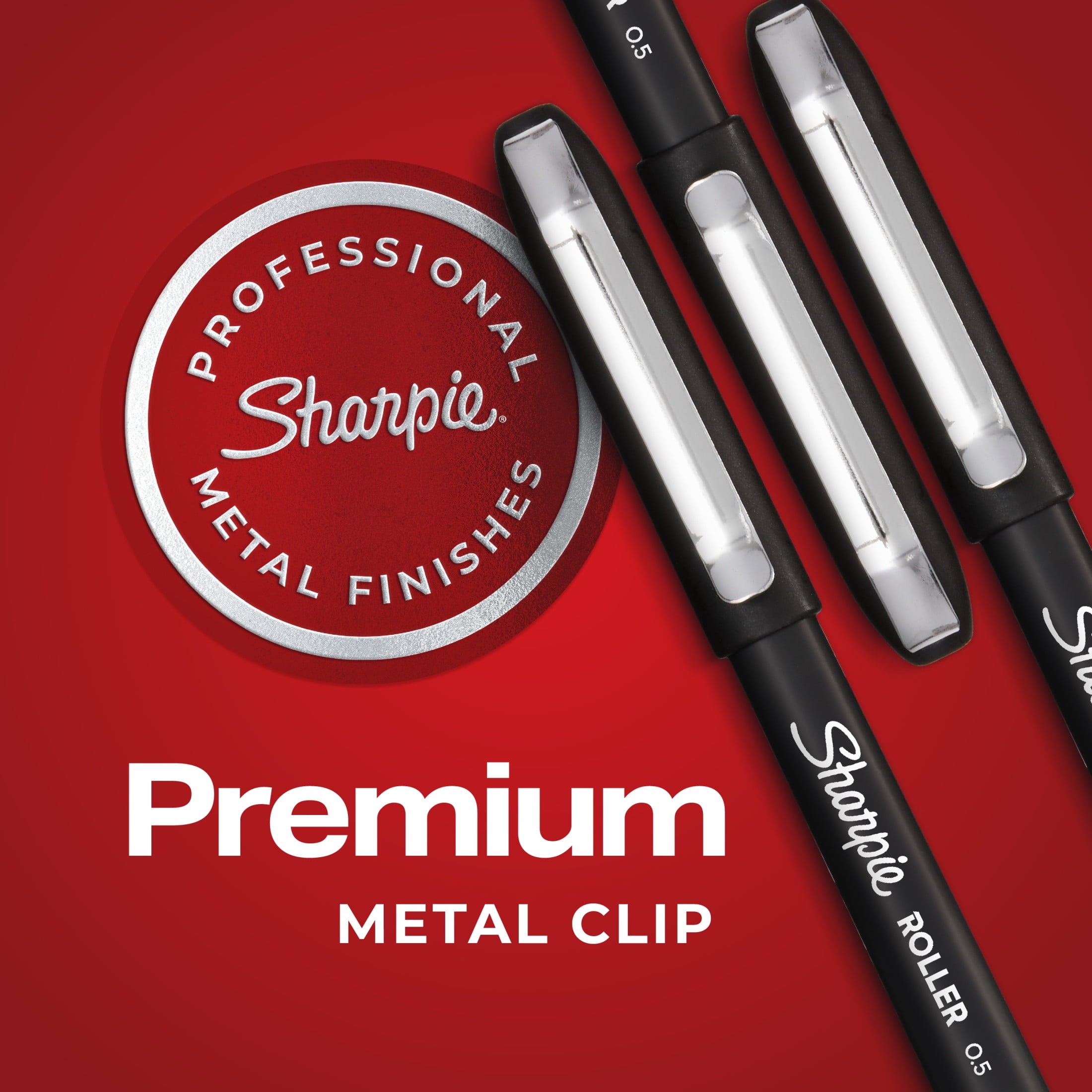 Sharpie RollerBall Pen, Needle Point (0.5mm) Precision Pen, Black Ink, 4 Count