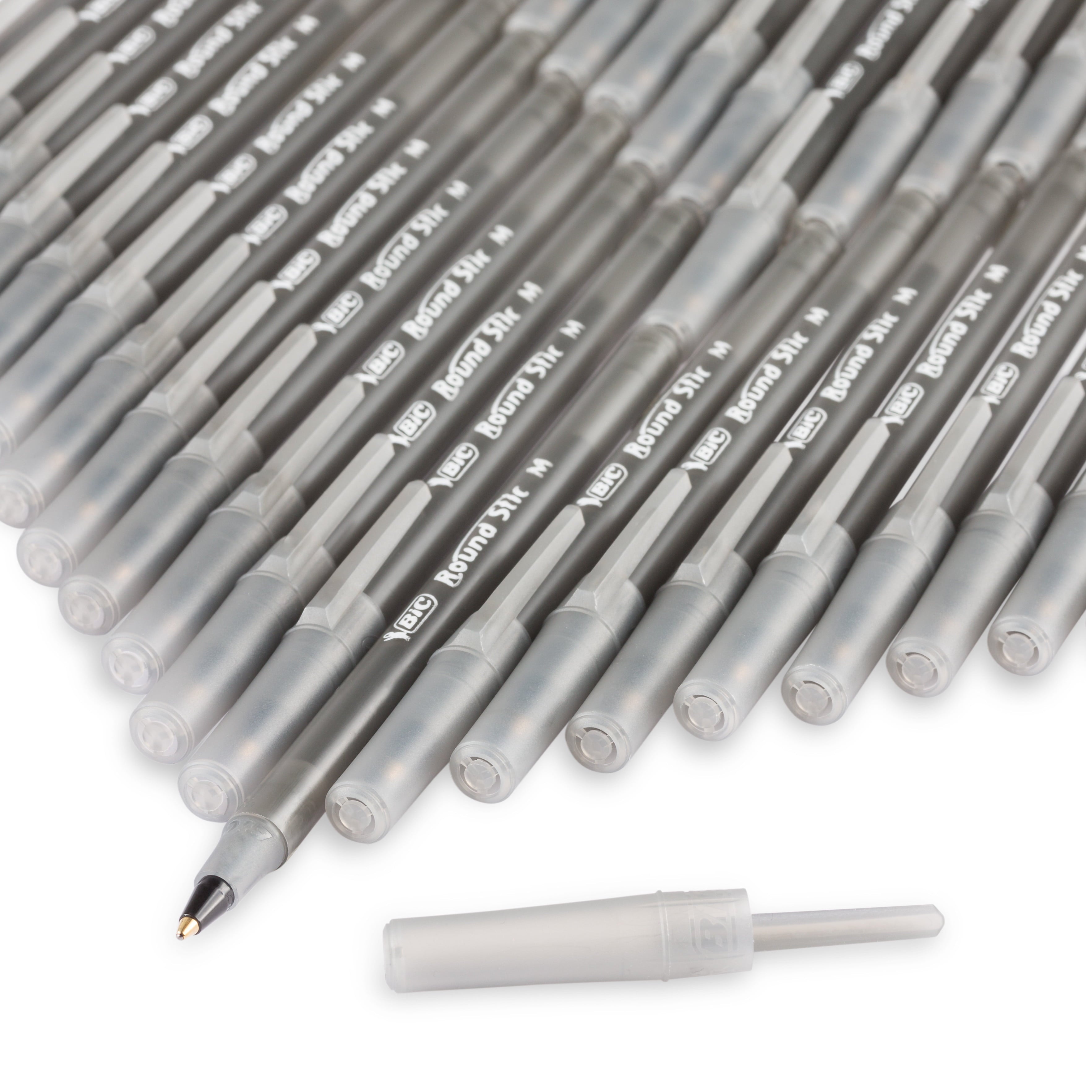 BIC Round Stic Xtra Life Ball Pens, Medium Point (1.0 mm), Black, 24-Count