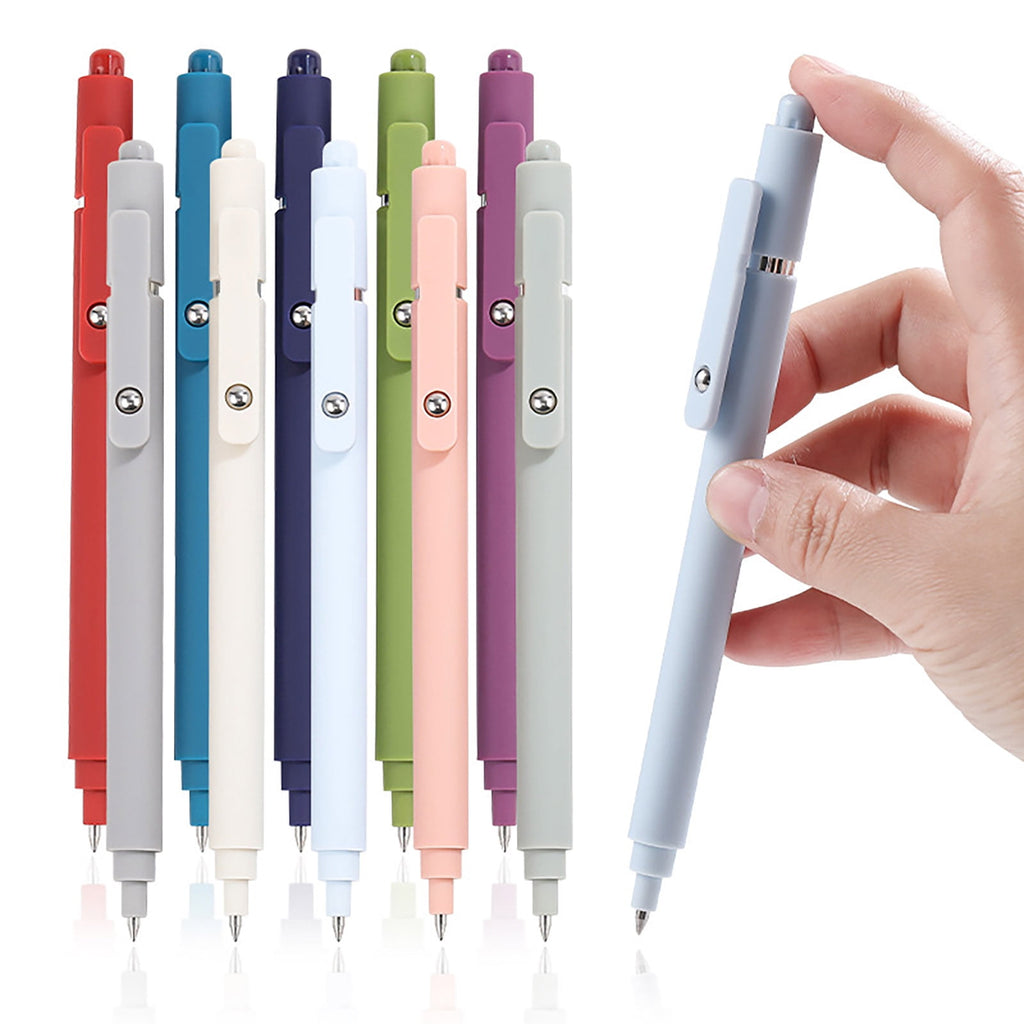 5/10Pcs Color Gel Pen Set Quick-Drying Ink 0.5mm Refill Steel Ball Clip Design Comfortable Barrel Fine Tip Gel Pens