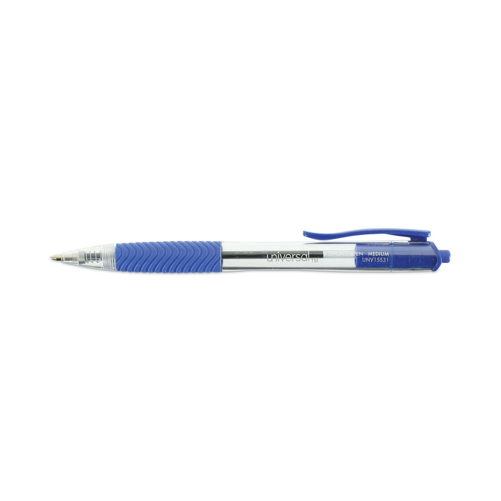Universal UNV15531 1 mm Comfort Grip Retractable Ballpoint Pens - Medium, Blue (1 Dozen)