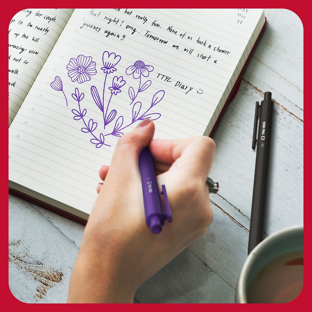 TRU RED Retractable Quick Dry Gel Pens Fine Point 0.5mm Asst TR54491