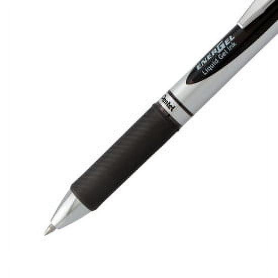 Pentel EnerGel RTX Retractable Liquid Gel Pen, (0.7mm) Metal Tip, Medium Line,0.7mm, Black Ink, 12-Pk Hanging Window Box