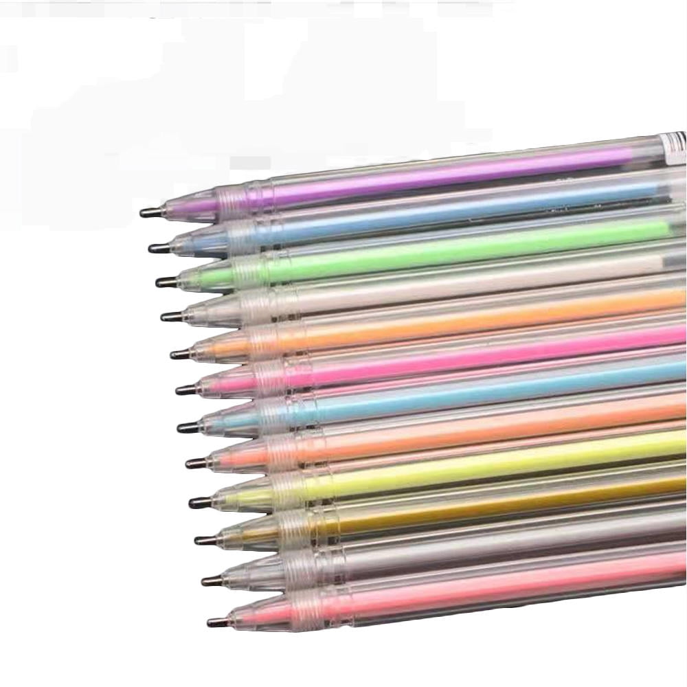 XMNZMH Highlight Color Pen 0.5 mm Extra Fine Point Pens Gel Ink Pens for Drawing Sketching Illustration Adult Coloring Bullet Journaling Set of 12