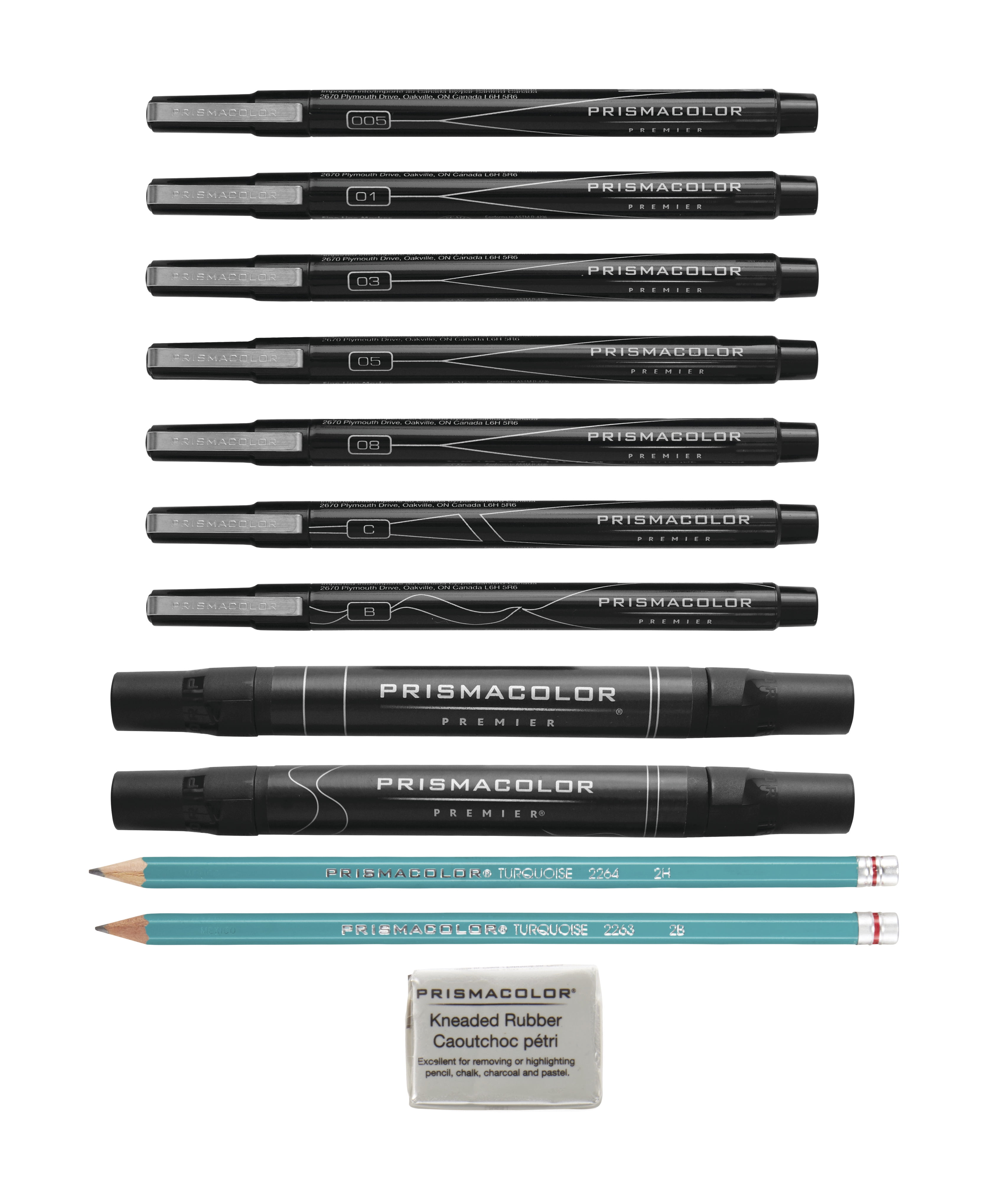 Prismacolor Premier Advanced Hand Lettering Set with Illustration Markers, Art Pens, Pencils, Eraser and Tips Pamphlet, 13 Count