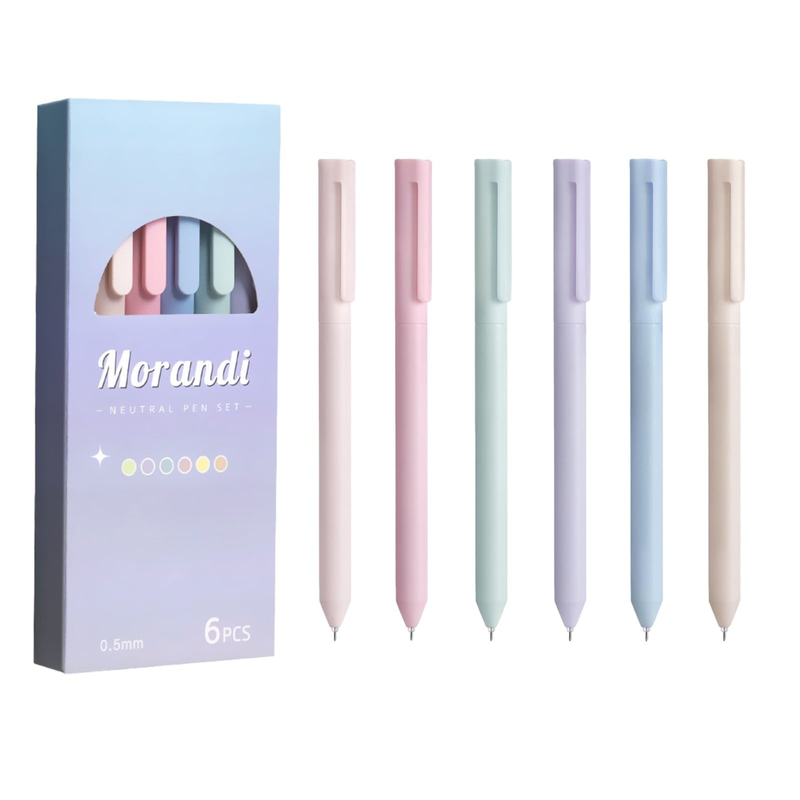 Zerbueate Pastel Colored Gel Pens - Prime Sale! 6PCS No-Smear Retractable Gel Ink Pens, 0.5mm Fine Point, Perfect for Journaling, Note Taking, and Aesthetic Writing