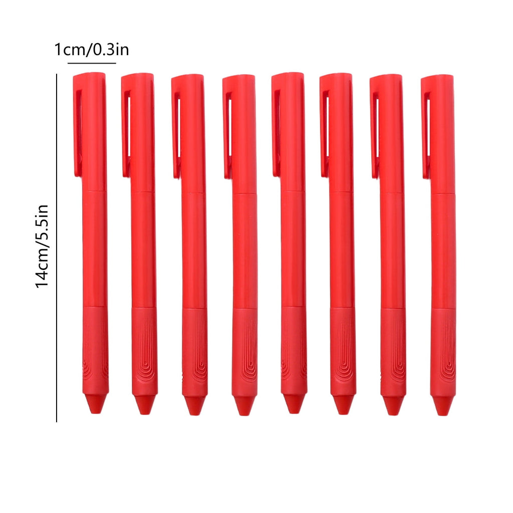 WKSCLPAI Premium Revolving Retractable Gel Pens,8Pcs Anti-fall Red Ink Pens,0.5 mm Fine Point Pens for Journaling Office Exam Student Pen Business Signature