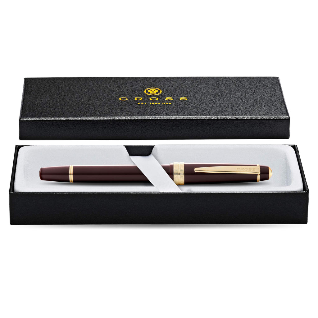 Cross Bailey Light Polished Burgundy Resin and Gold Tone Medium Nib Fountain Pen