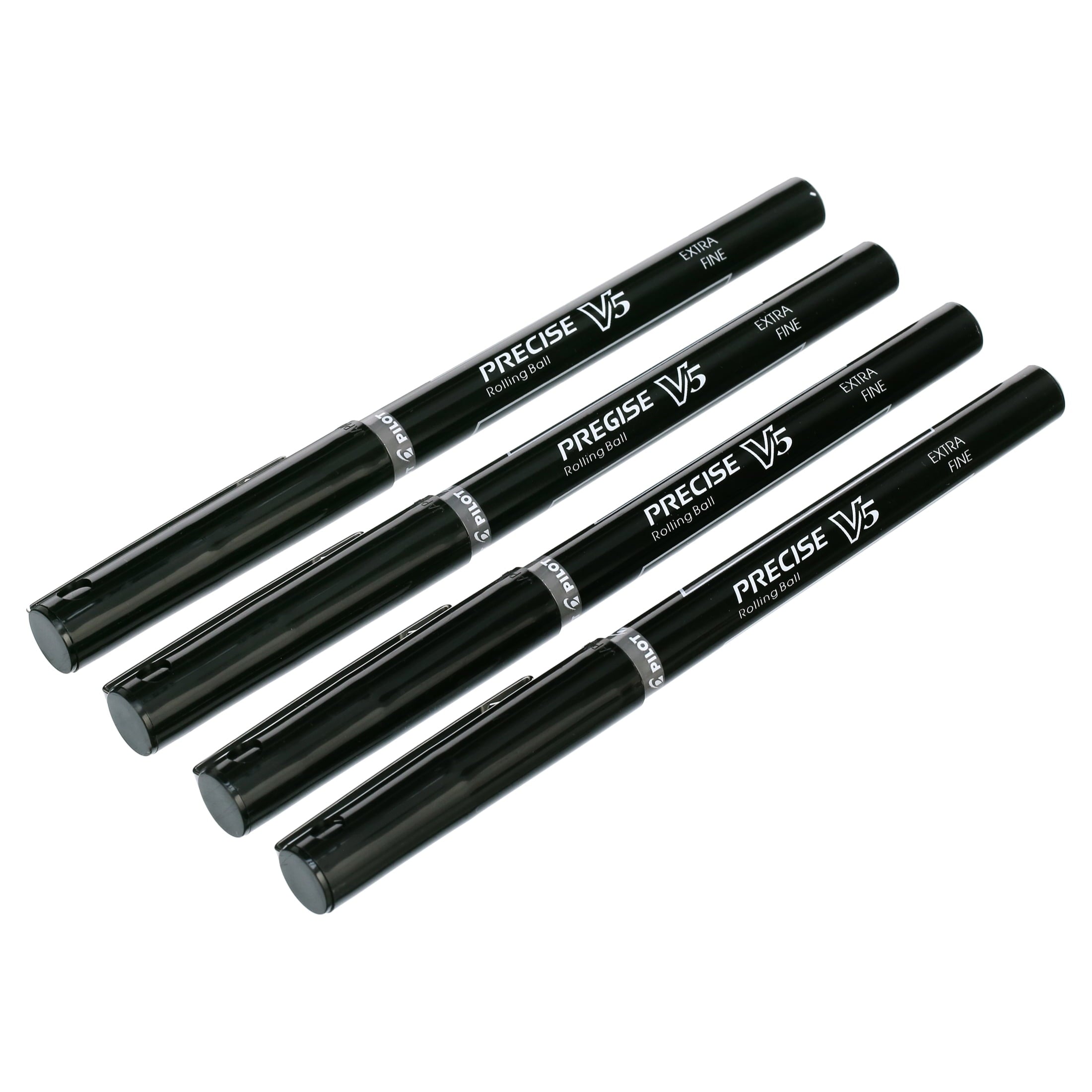 Pilot Precise V5 Rolling Ball Pens, Extra Fine, 0.5mm, Black Ink, 4 Pack